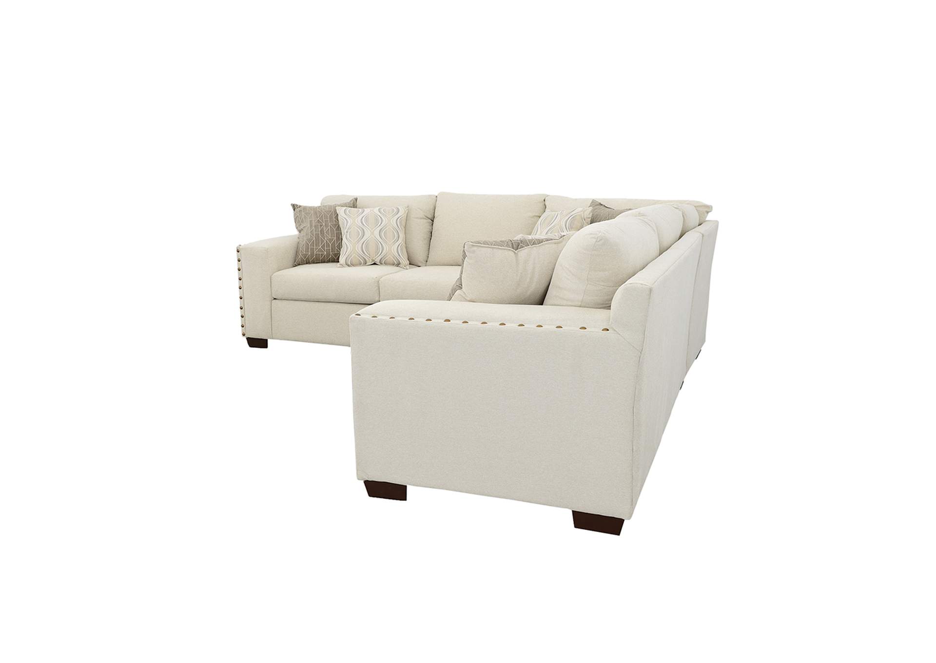 Aria L-shaped Sectional with Nailhead Oatmeal,Coaster Furniture