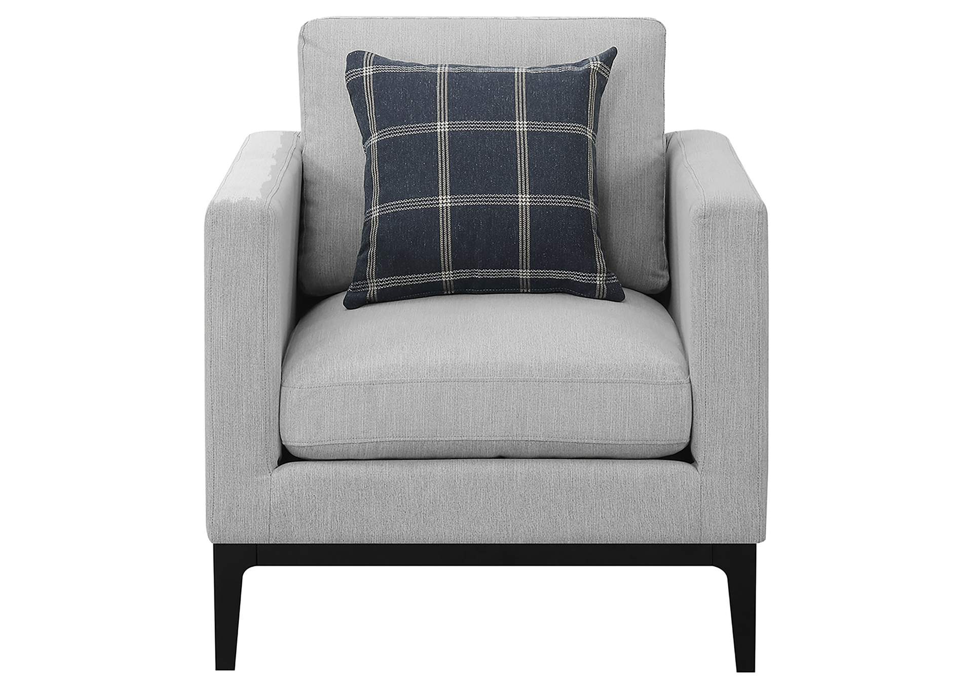 Apperson Cushioned Back Arm Chair Light Grey,Coaster Furniture