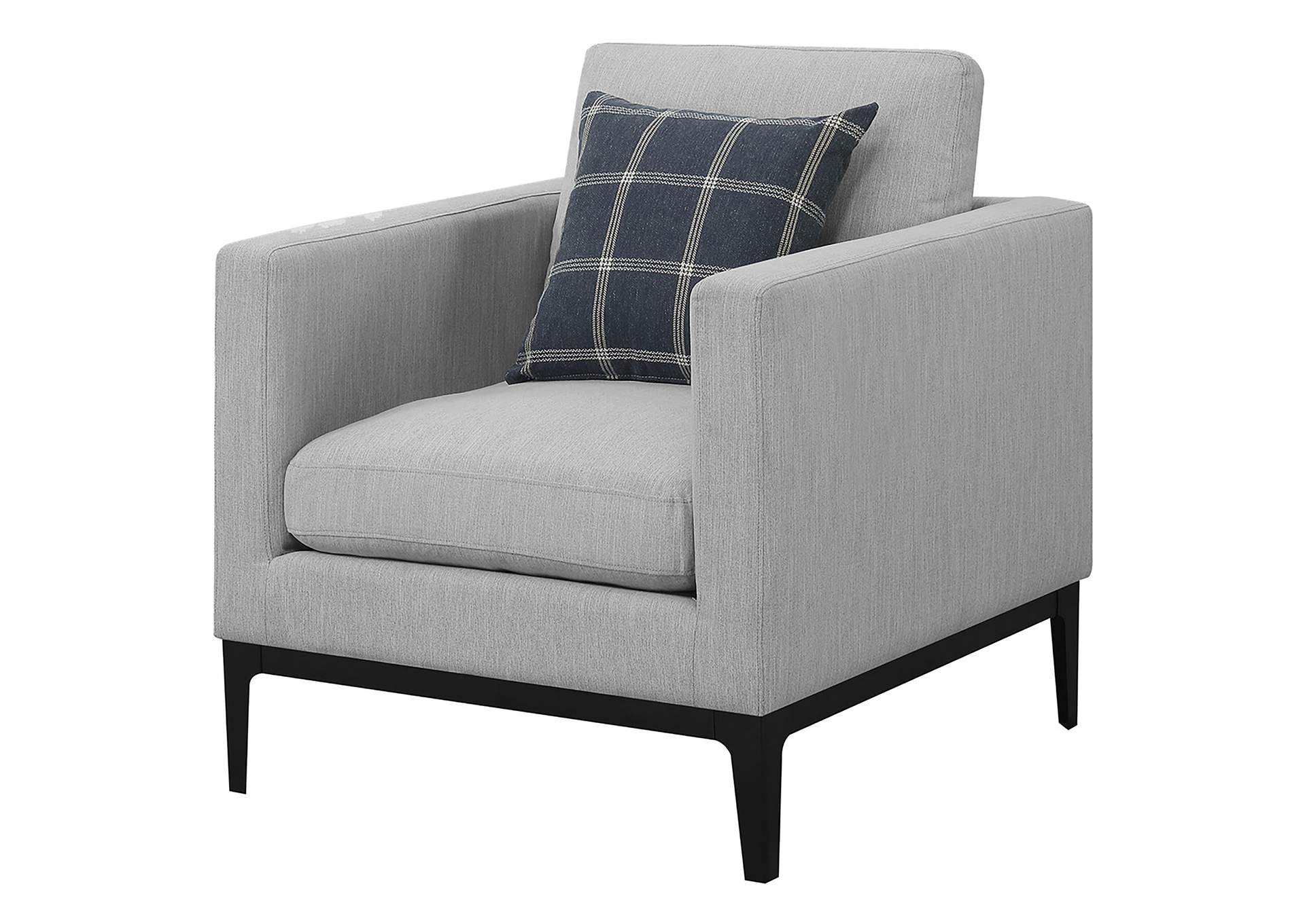 Apperson Cushioned Back Arm Chair Light Grey,Coaster Furniture
