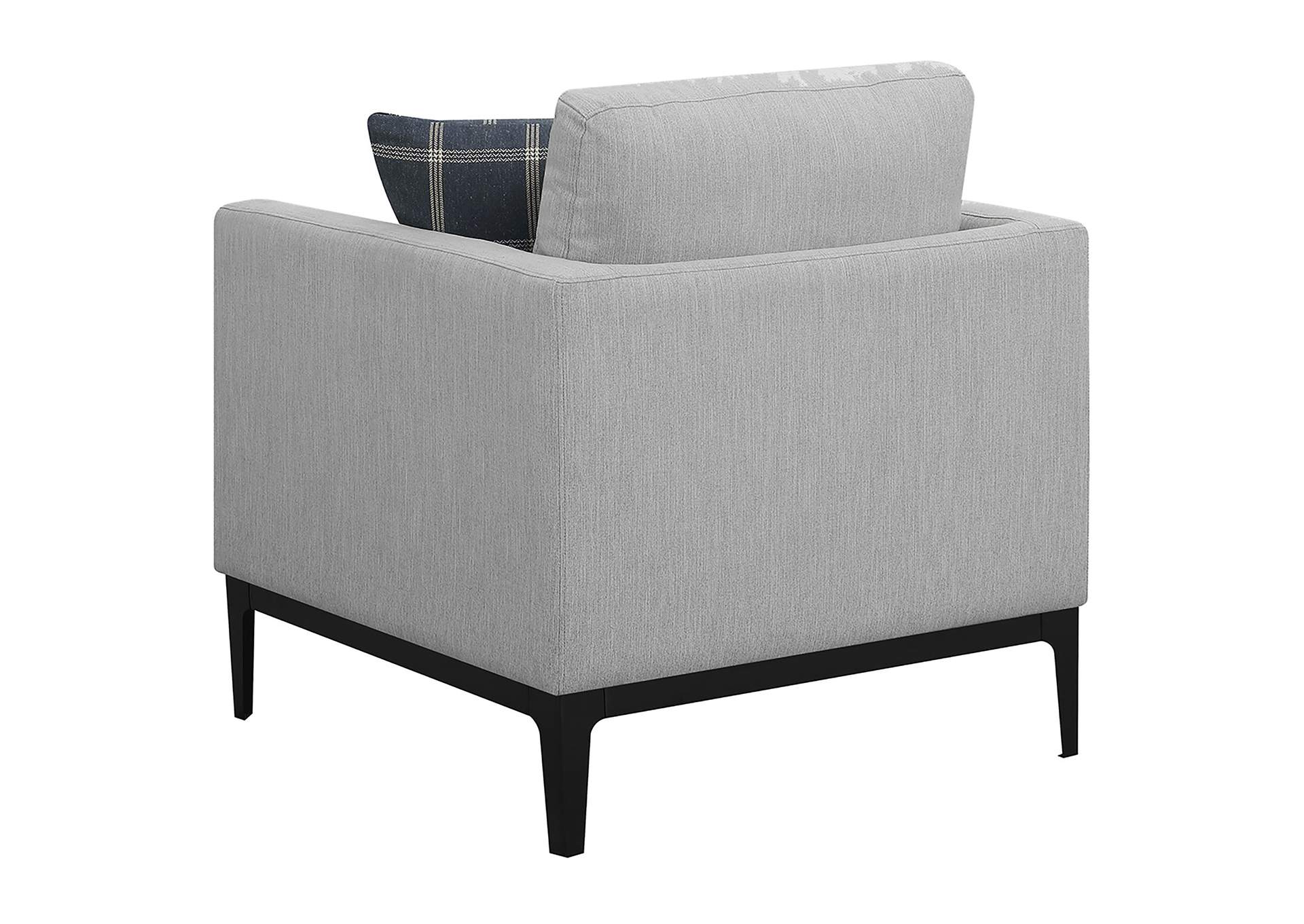 Apperson Cushioned Back Arm Chair Light Grey,Coaster Furniture