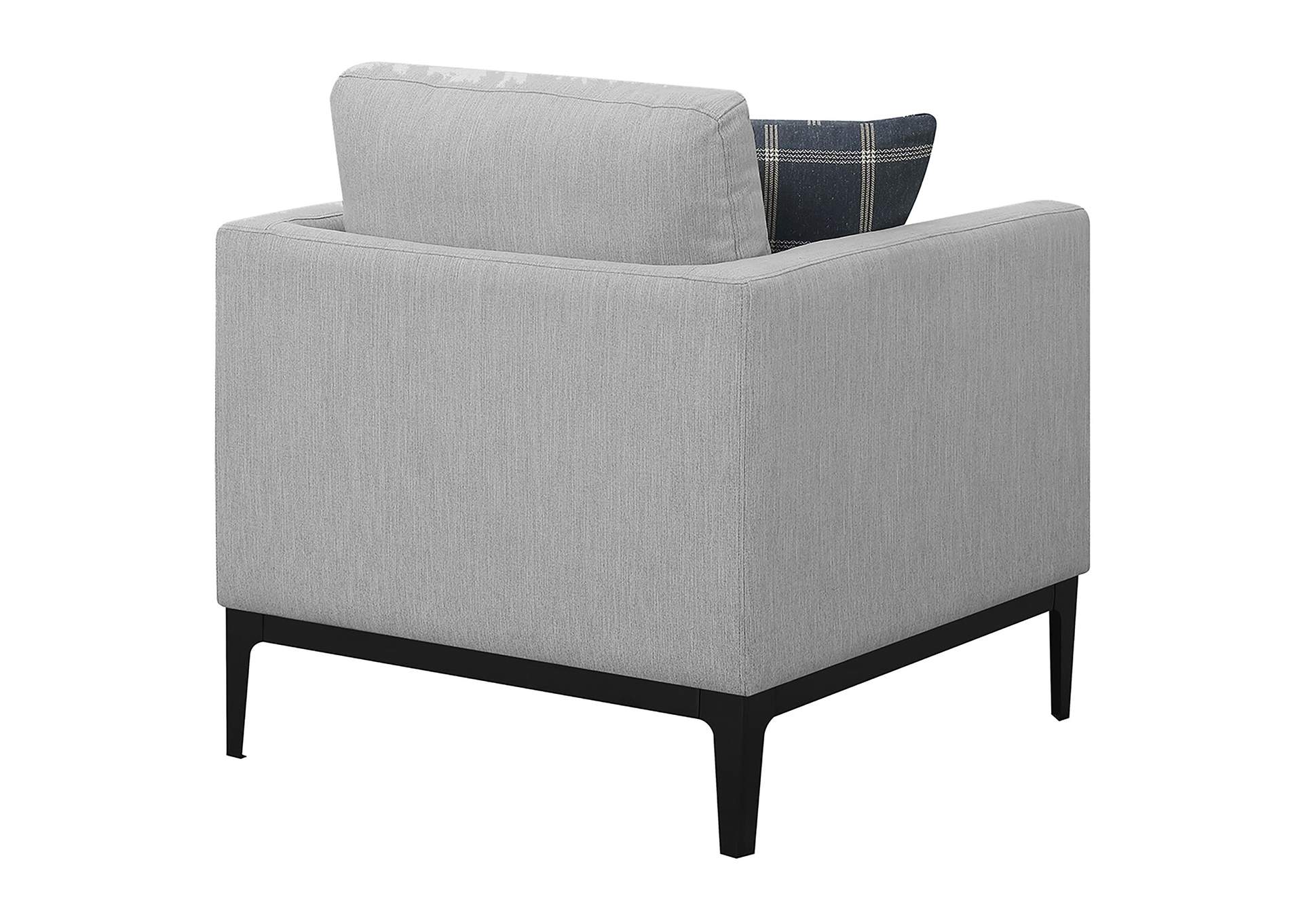 Apperson Cushioned Back Arm Chair Light Grey,Coaster Furniture