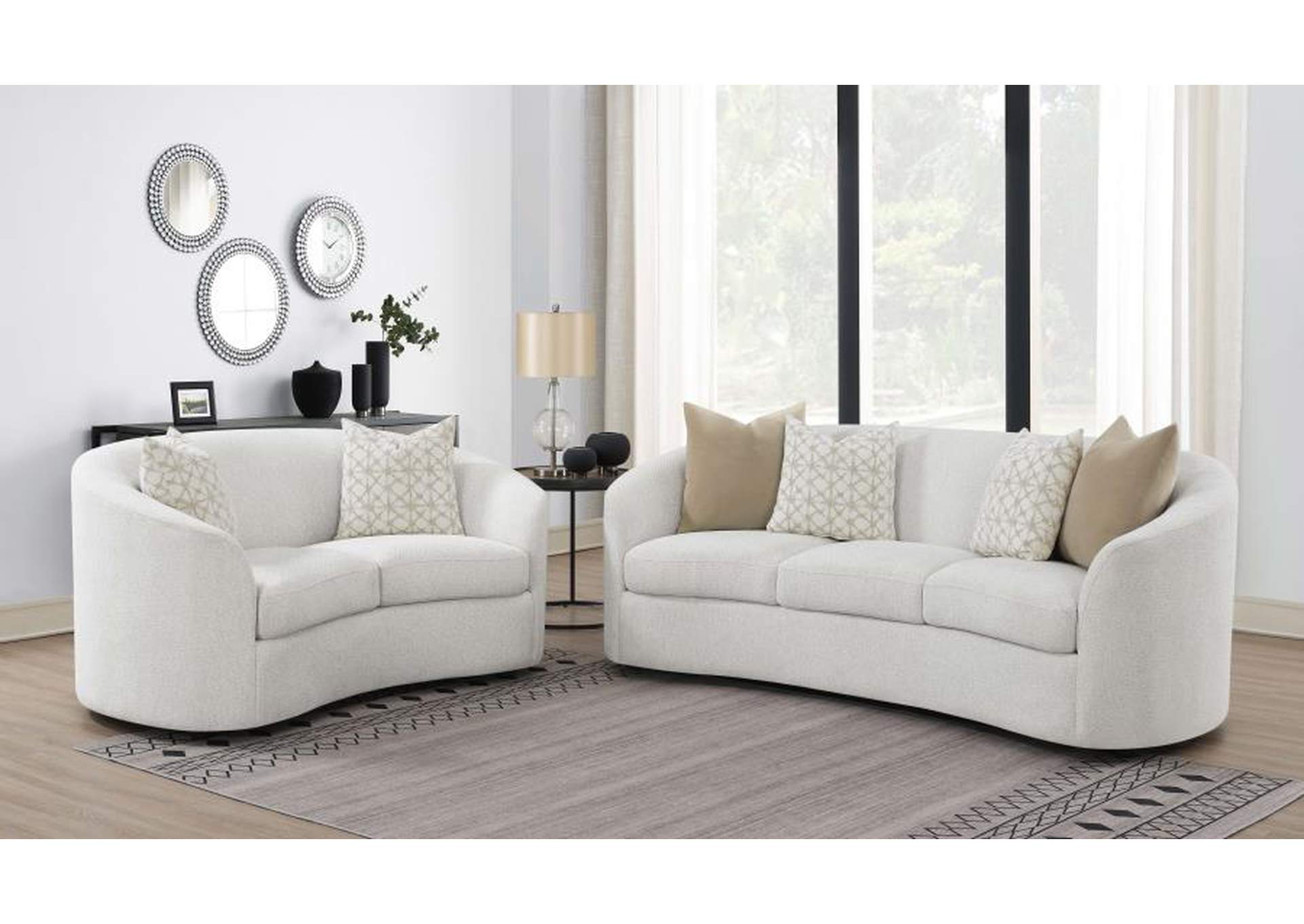 Living Room Furniture Sets, 2 Pieces Living Room Sofa Sets, Mid