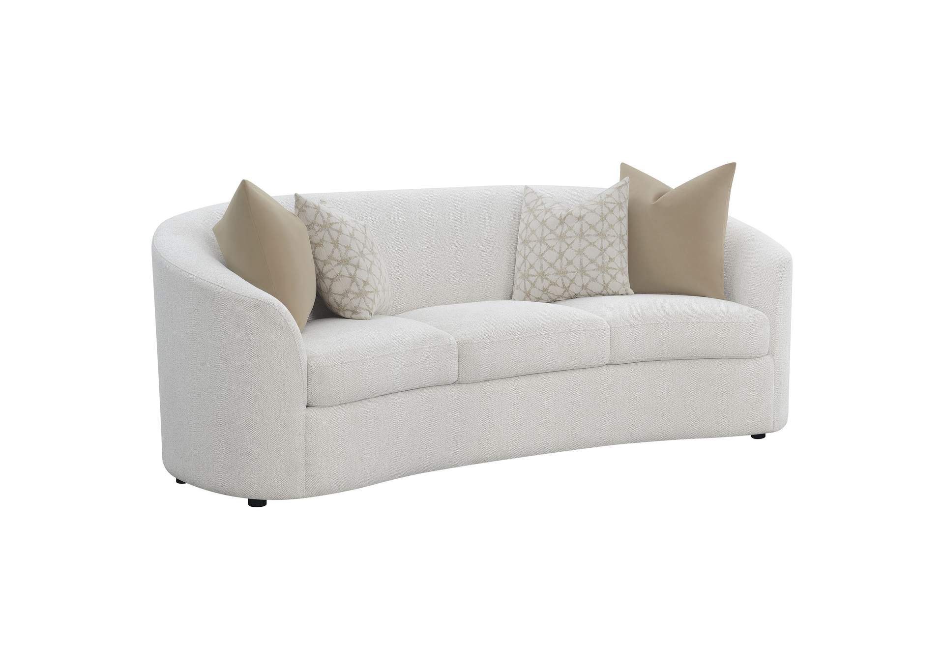 Rainn Upholstered Tight Back Sofa Latte,Coaster Furniture