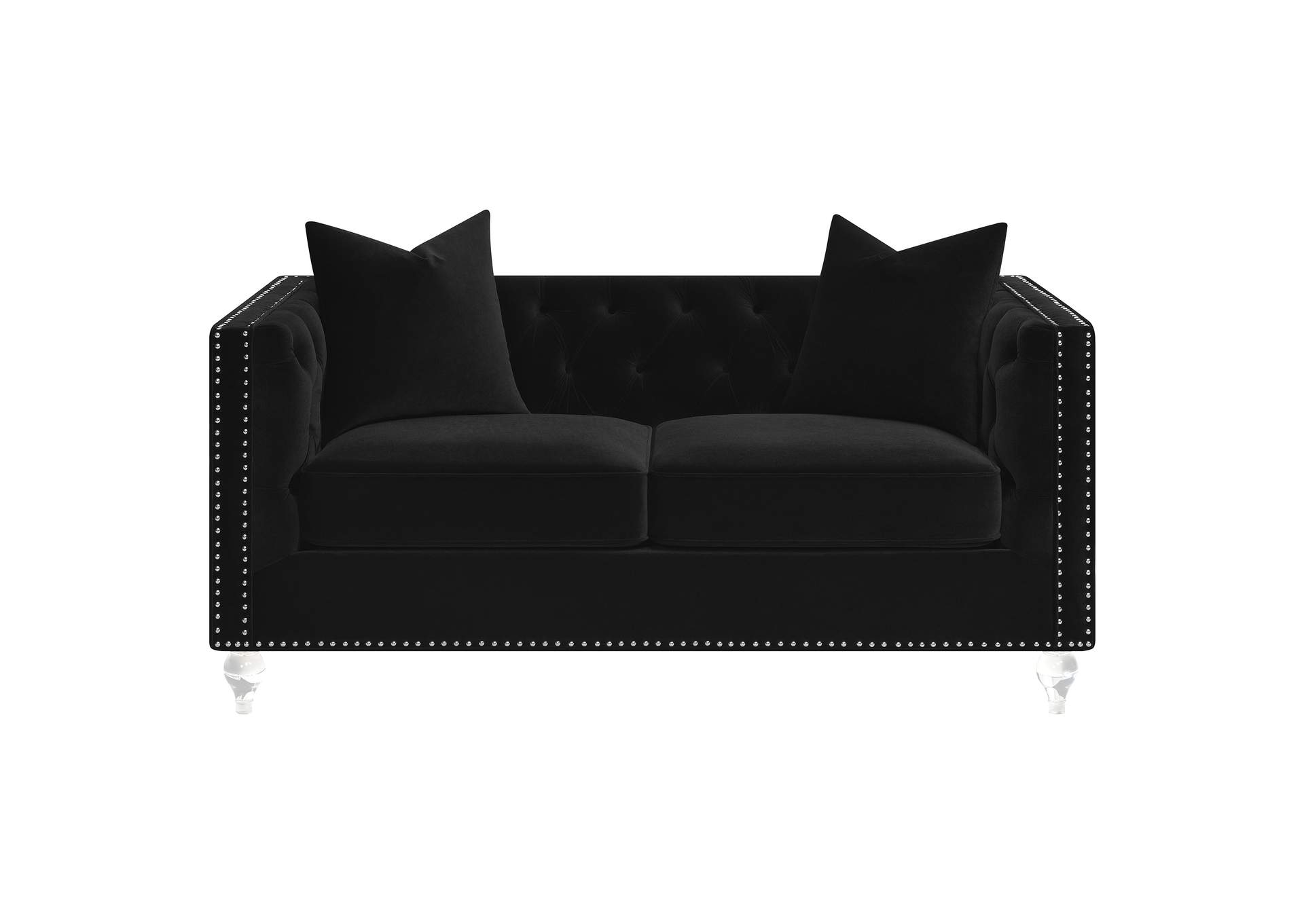 Delilah Upholstered Living Room Set Black,Coaster Furniture