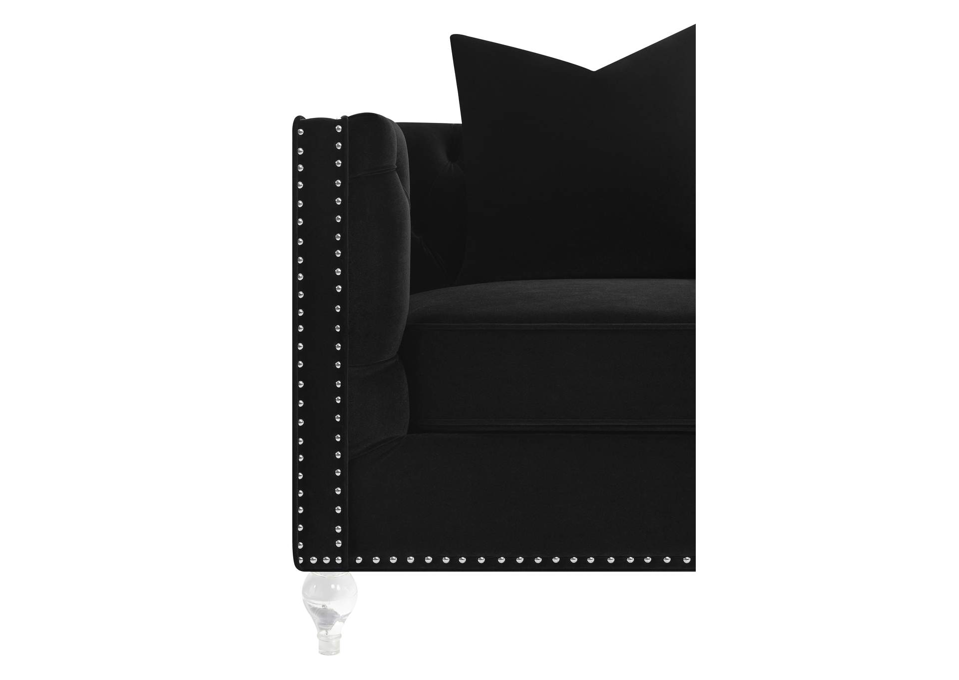 Delilah Upholstered Tufted Tuxedo Arm Loveseat Black,Coaster Furniture
