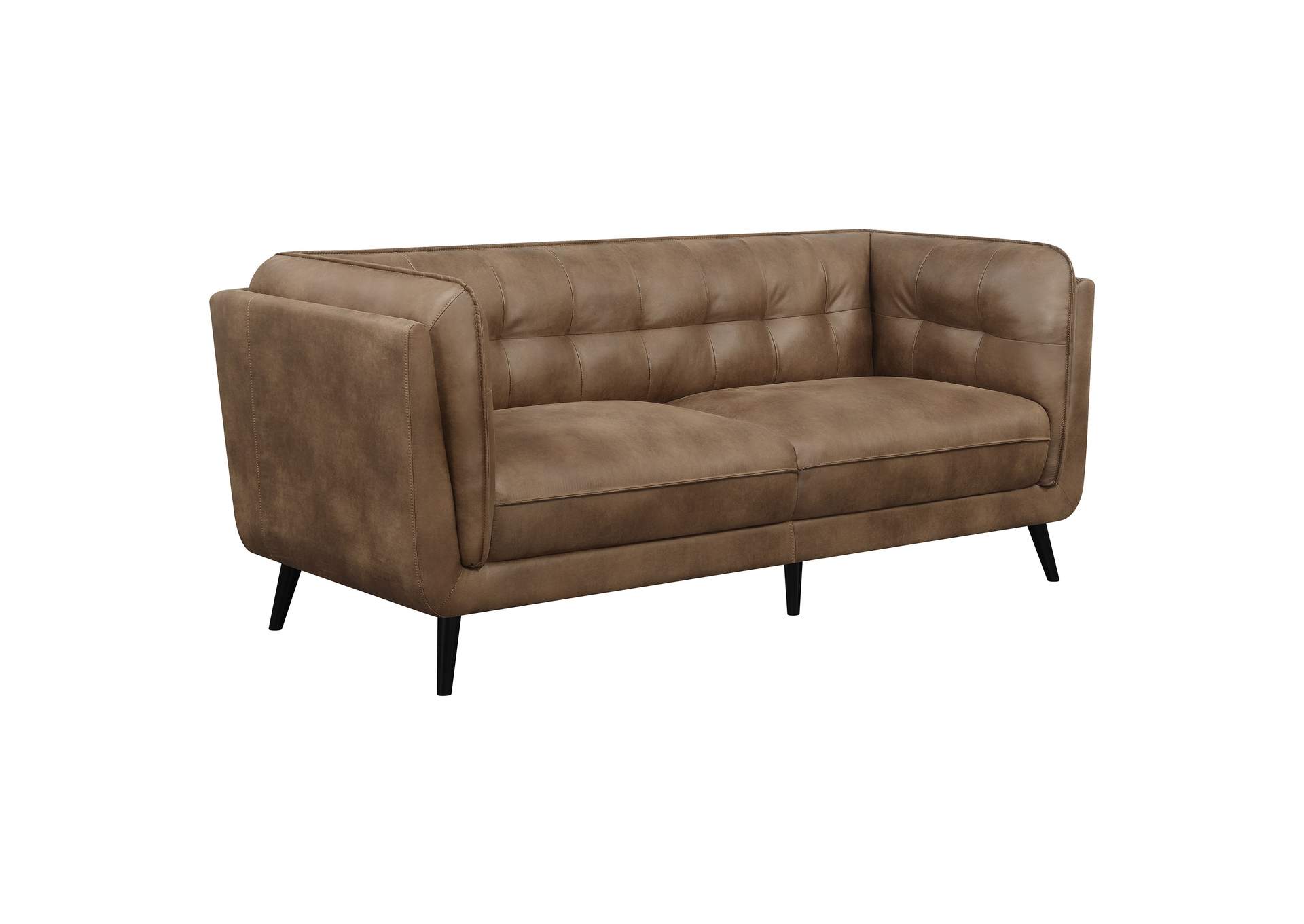 Thatcher Upholstered Button Tufted Sofa Brown,Coaster Furniture