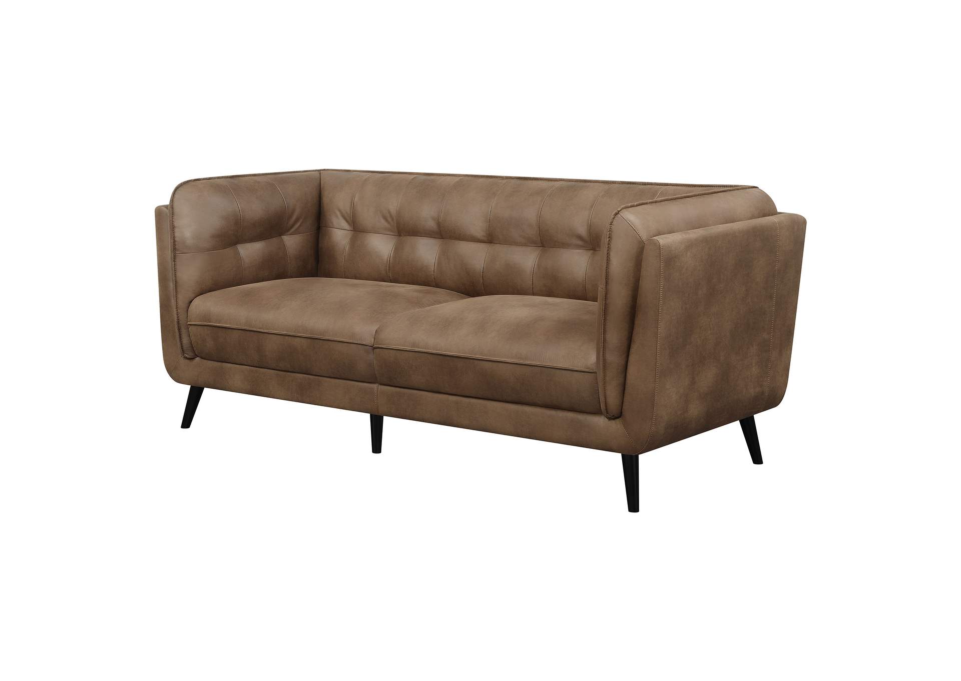 Thatcher Upholstered Button Tufted Sofa Brown,Coaster Furniture