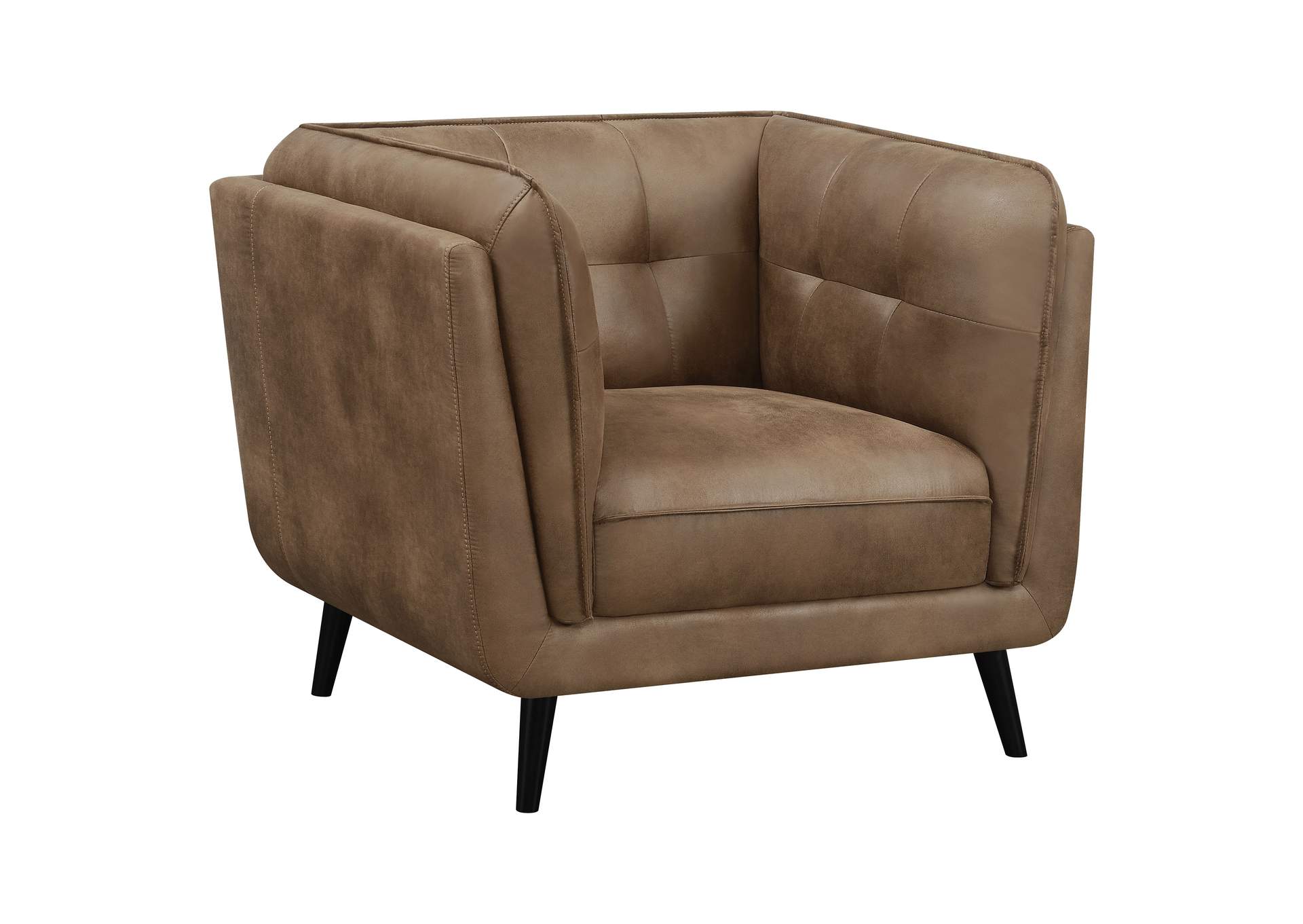 Thatcher Upholstered Button Tufted Chair Brown,Coaster Furniture