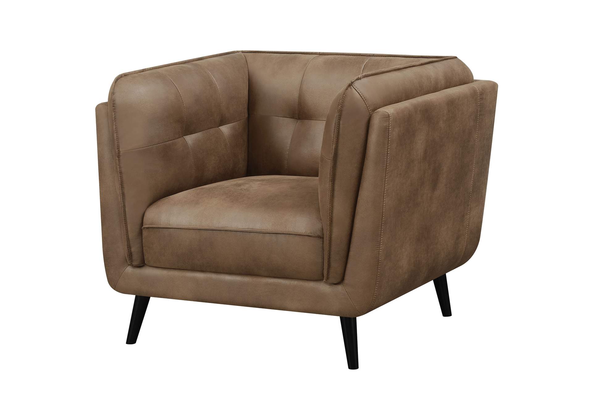 Thatcher Upholstered Button Tufted Chair Brown,Coaster Furniture