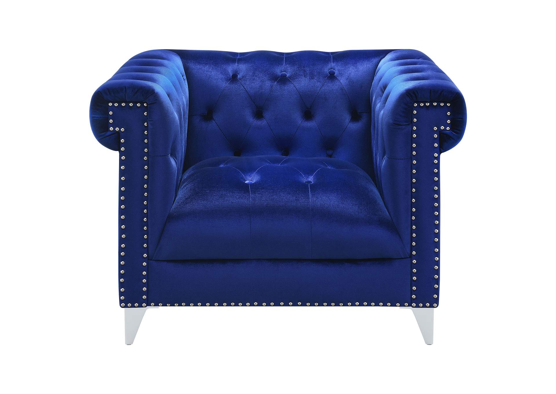 Bleker Tufted Tuxedo Arm Chair Blue,Coaster Furniture