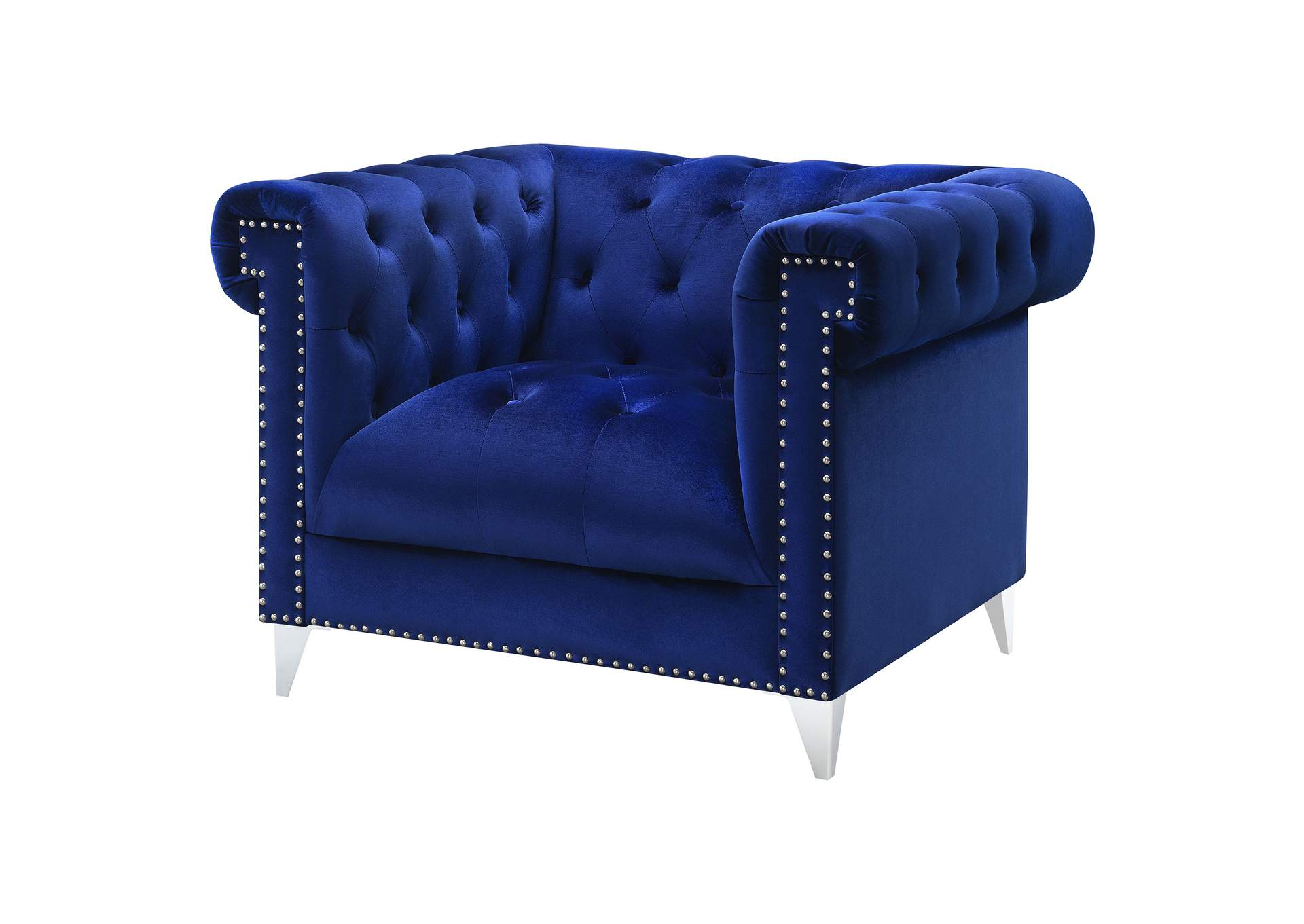 Bleker Tufted Tuxedo Arm Chair Blue,Coaster Furniture