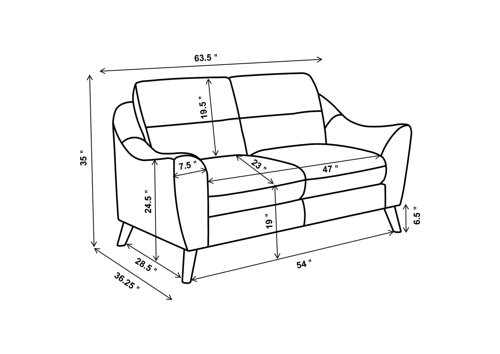 Gano 2-piece Sloped Arm Living Room Set Navy Blue,Coaster Furniture