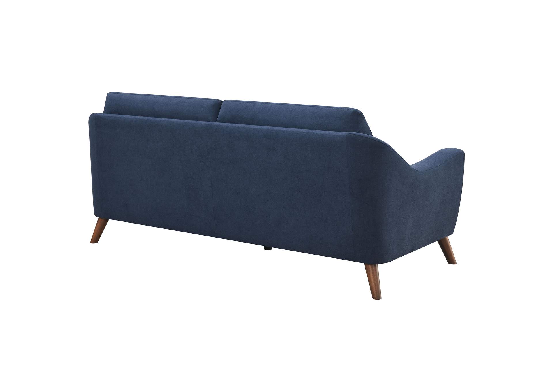 Gano Sloped Arm Upholstered Sofa Navy Blue,Coaster Furniture