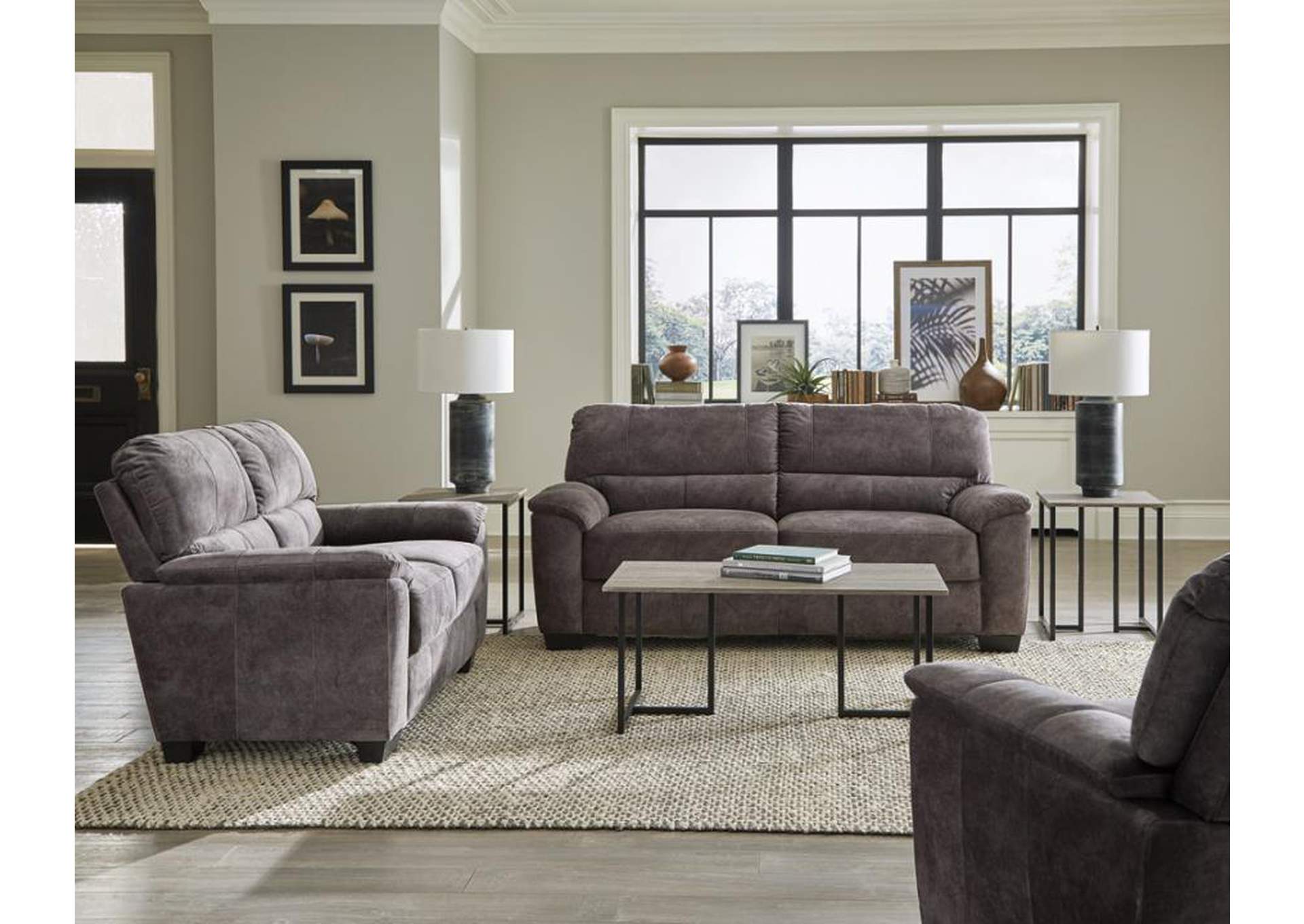 Hartsook 2 - piece Pillow Top Arm Living Room Set Charcoal Grey,Coaster Furniture