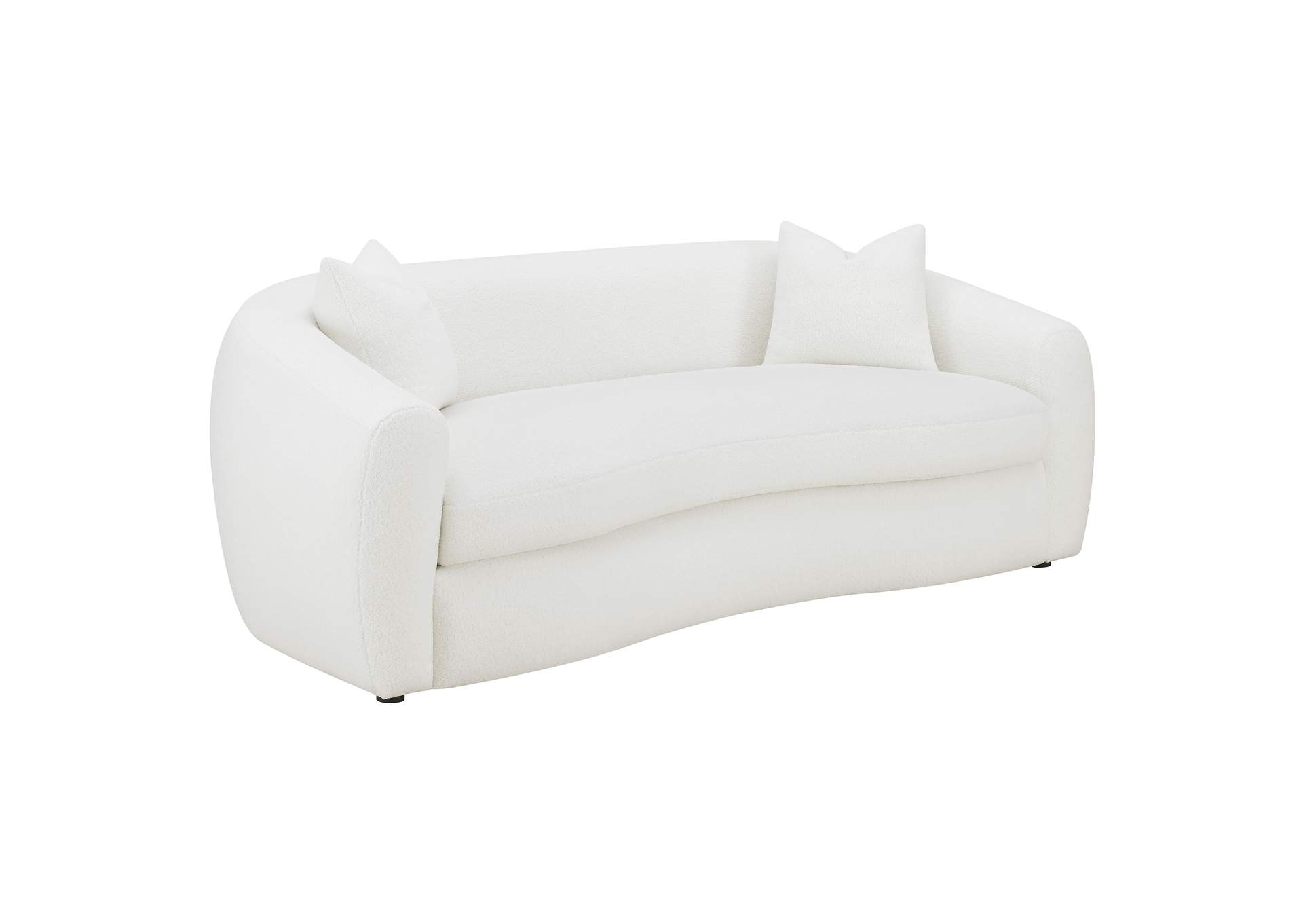 Isabella 2-piece Upholstered Tight Back Living Room Set White,Coaster Furniture