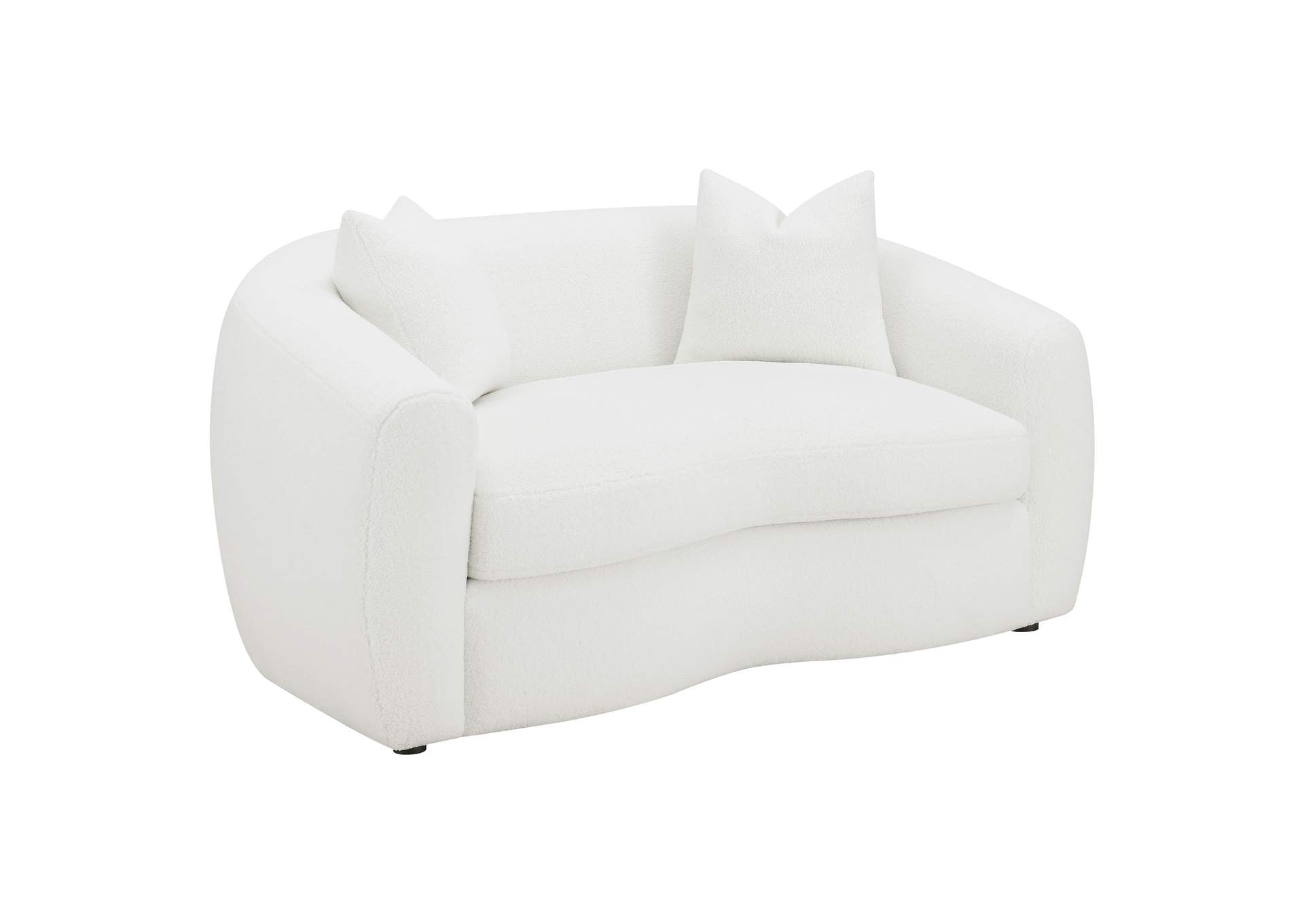 Isabella 2-piece Upholstered Tight Back Living Room Set White,Coaster Furniture