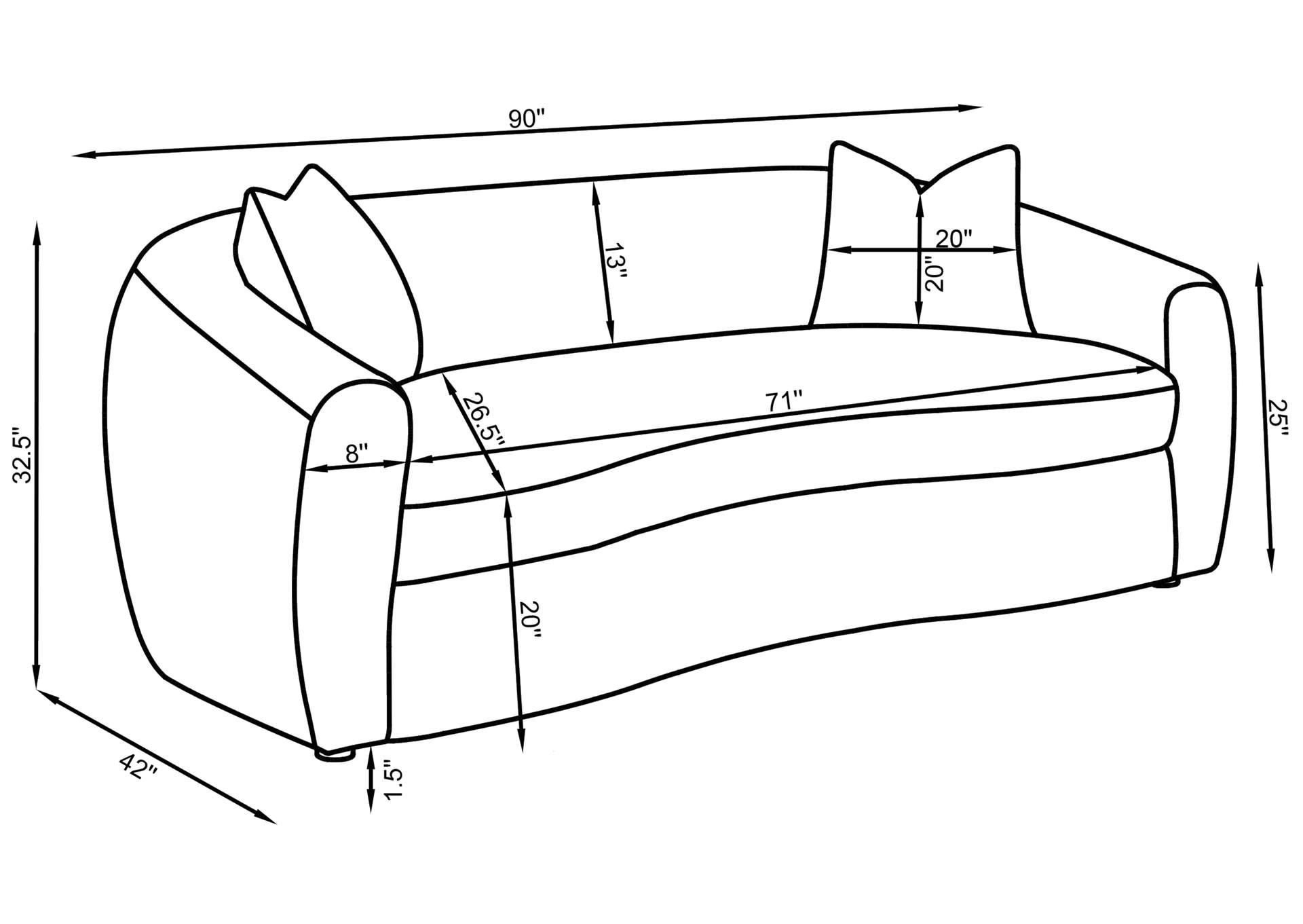 Isabella 2-piece Upholstered Tight Back Living Room Set White,Coaster Furniture