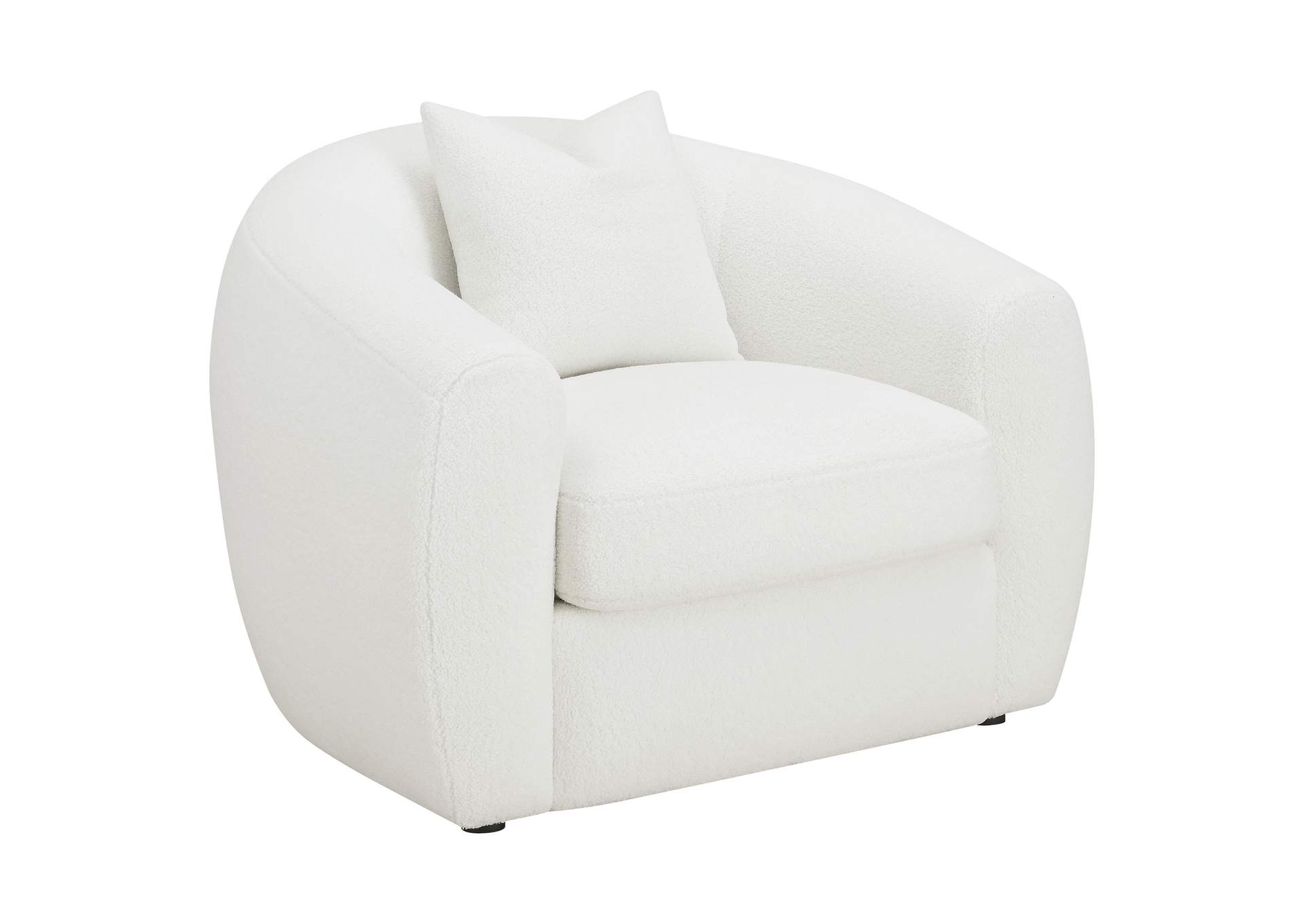 Isabella 3-piece Upholstered Tight Back Living Room Set White,Coaster Furniture