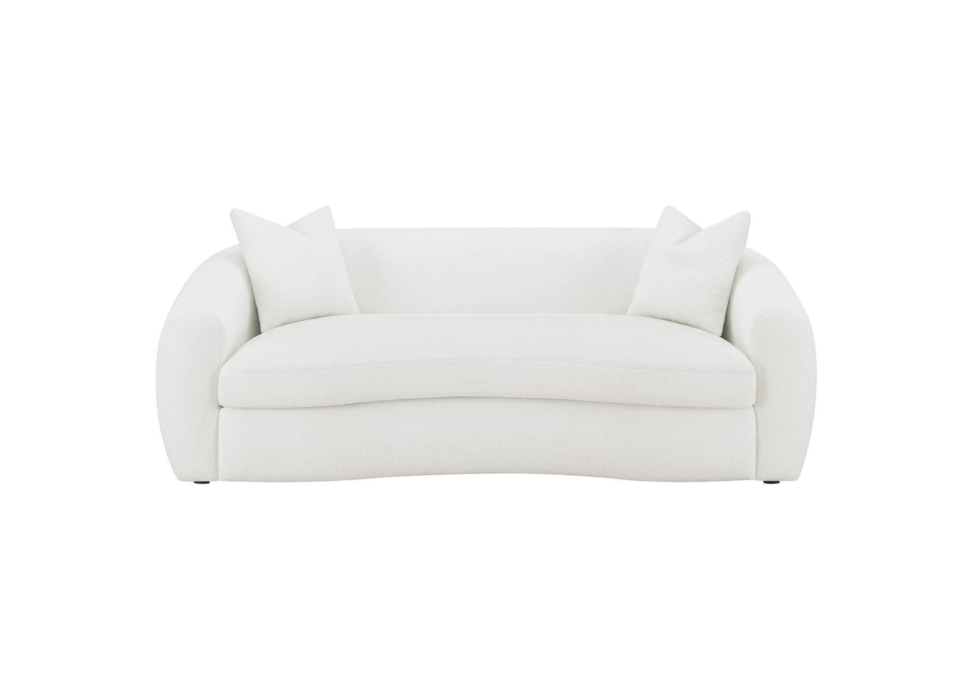 Isabella Upholstered Tight Back Sofa White,Coaster Furniture