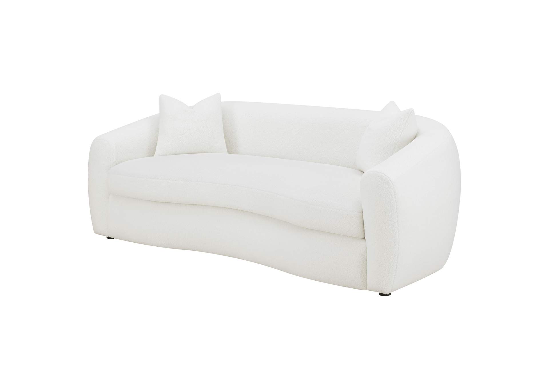 Isabella Upholstered Tight Back Sofa White,Coaster Furniture