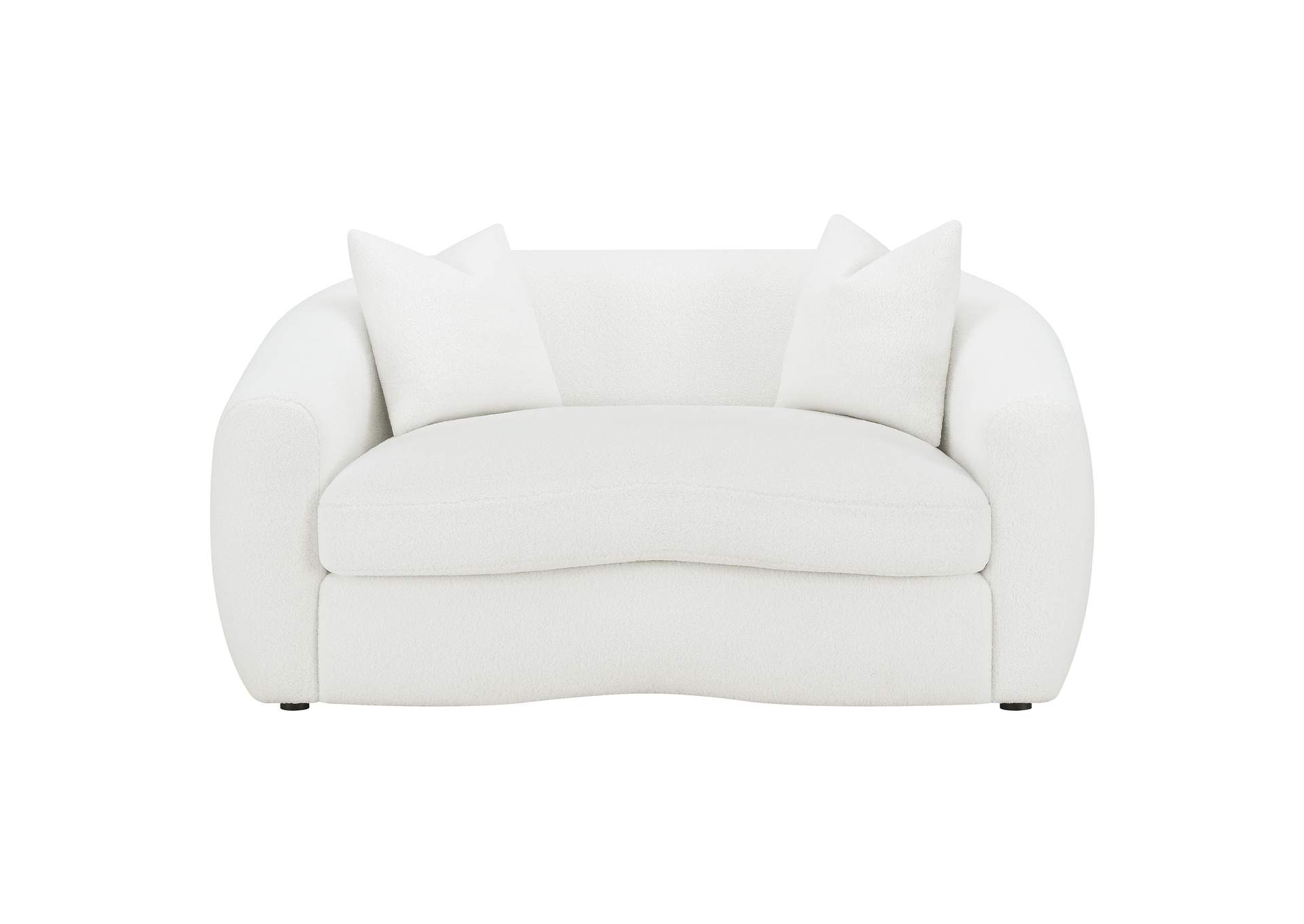 Isabella Upholstered Tight Back Loveseat White,Coaster Furniture