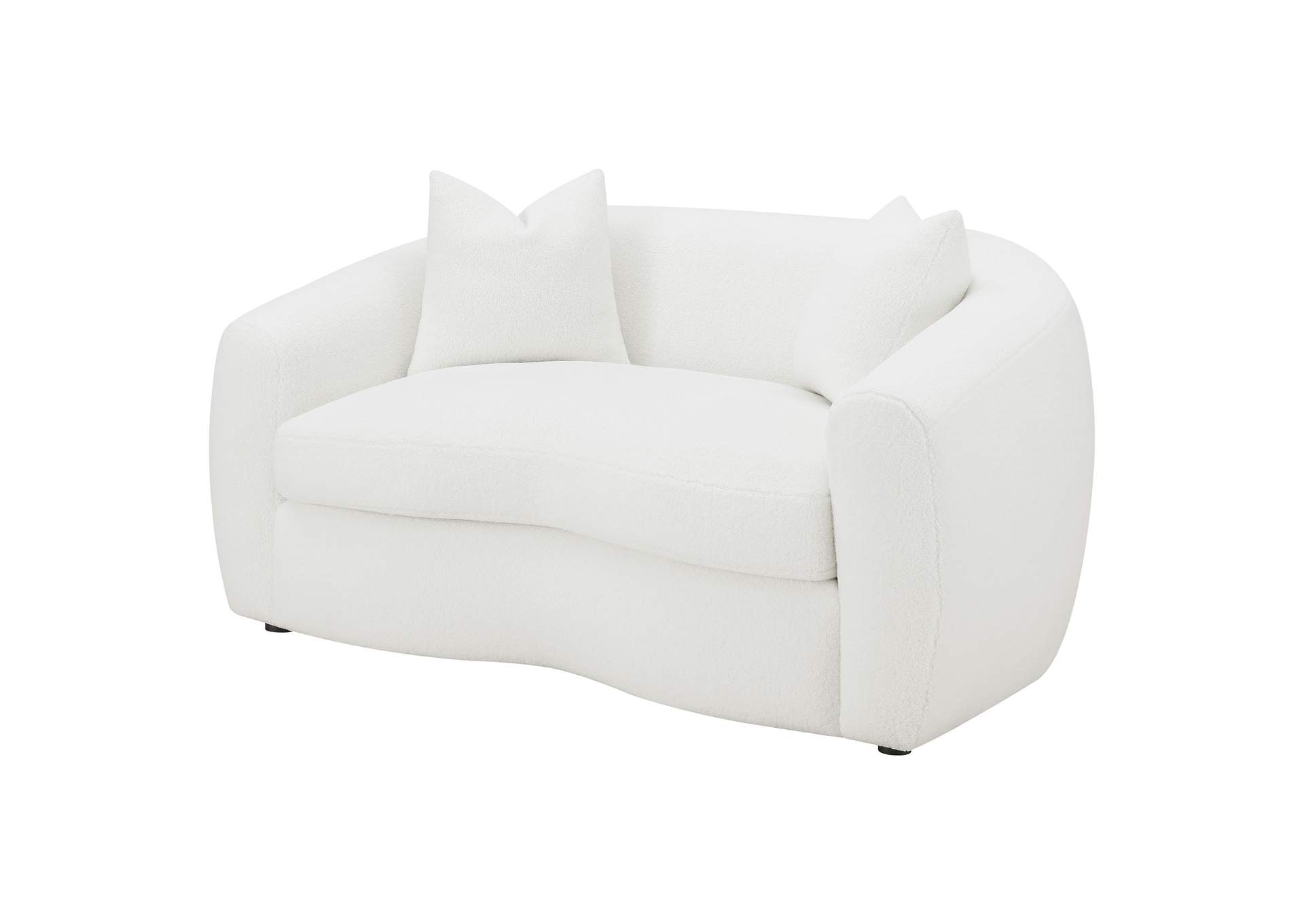 Isabella Upholstered Tight Back Loveseat White,Coaster Furniture