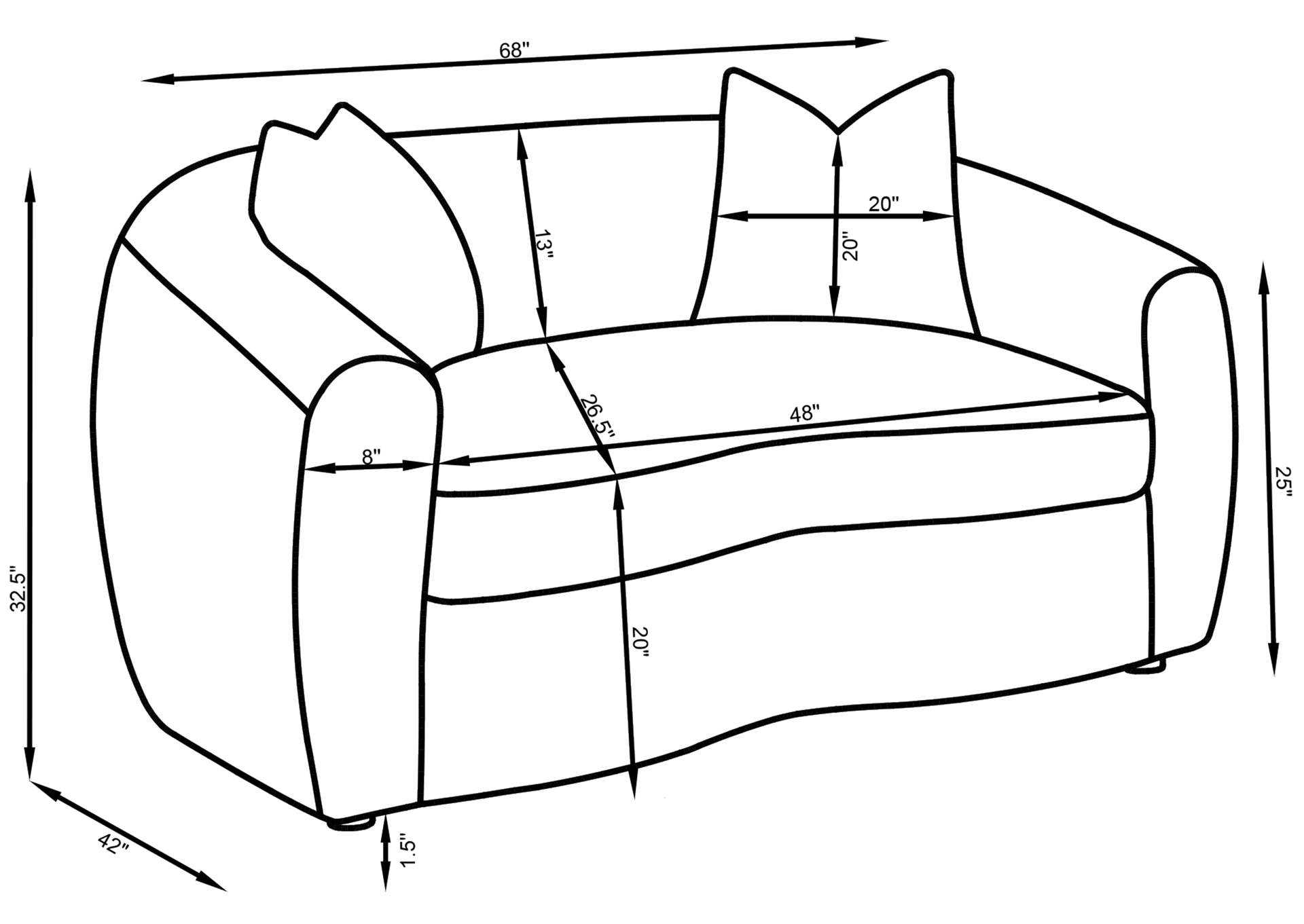 Isabella Upholstered Tight Back Loveseat White,Coaster Furniture