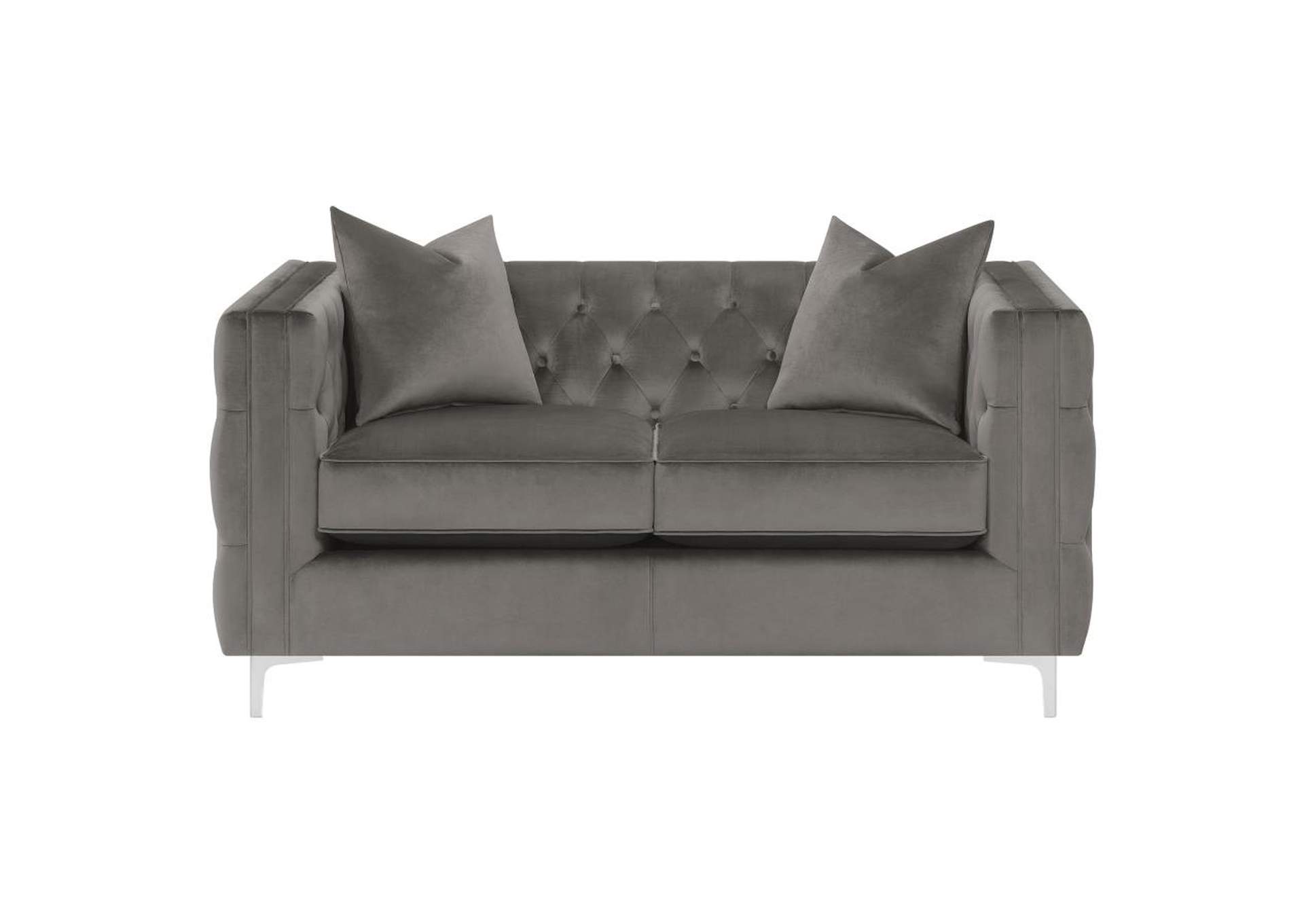 Phoebe 2 - piece Tufted Tuxedo Arms Living Room Set Urban Bronze,Coaster Furniture