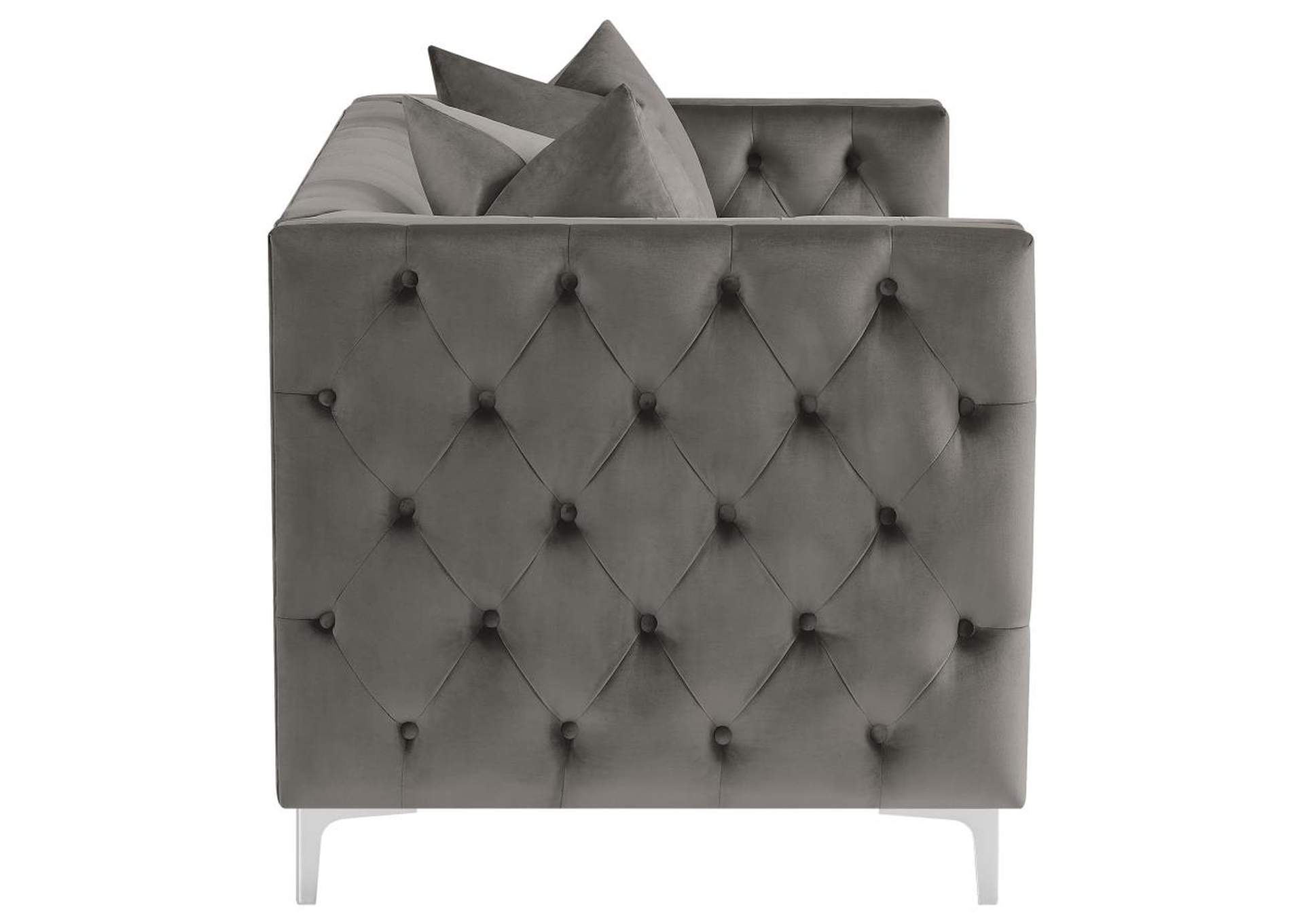 Phoebe 2 - piece Tufted Tuxedo Arms Living Room Set Urban Bronze,Coaster Furniture