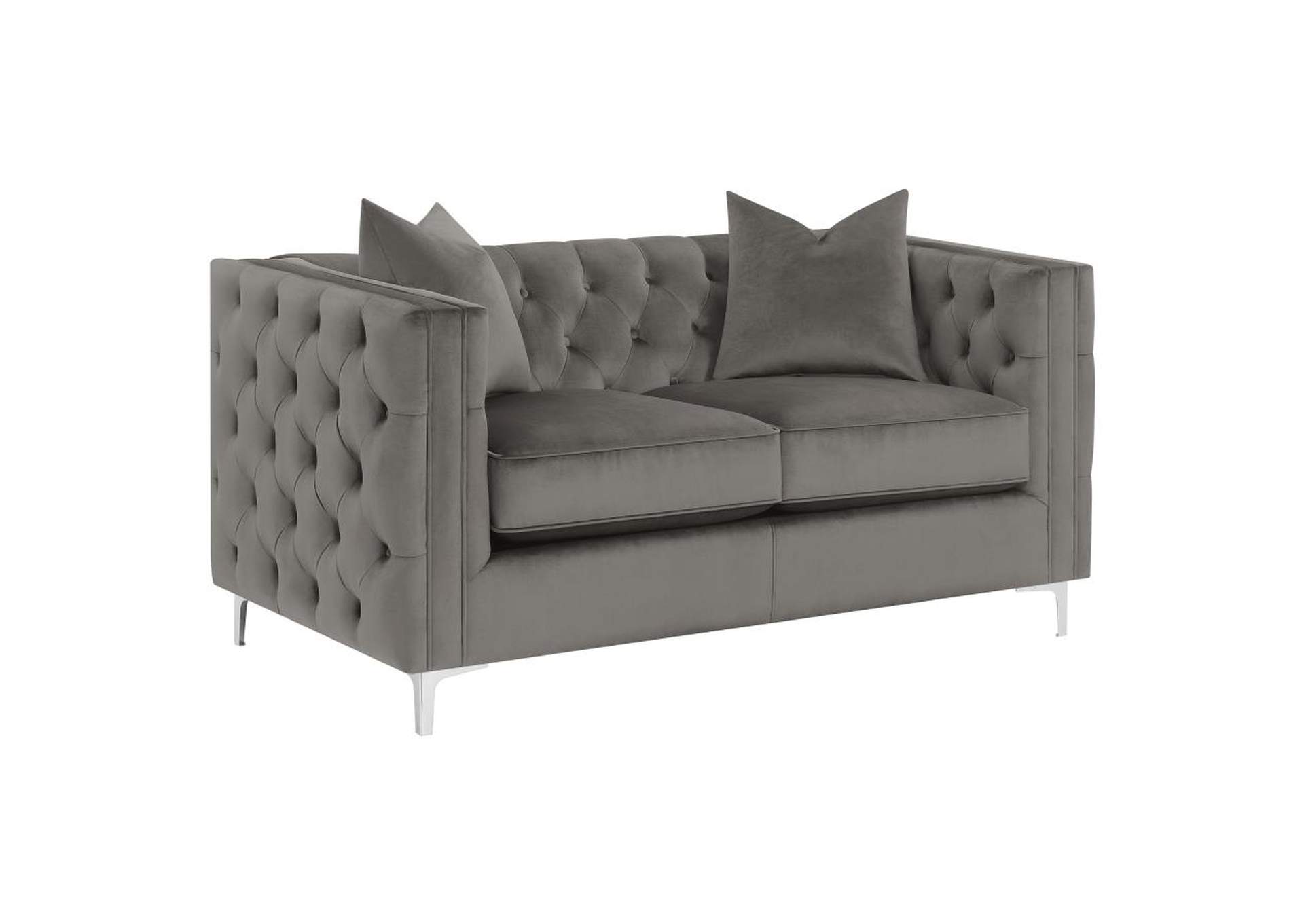 Phoebe 3 - piece Tufted Tuxedo Arms Living Room Set Urban Bronze,Coaster Furniture