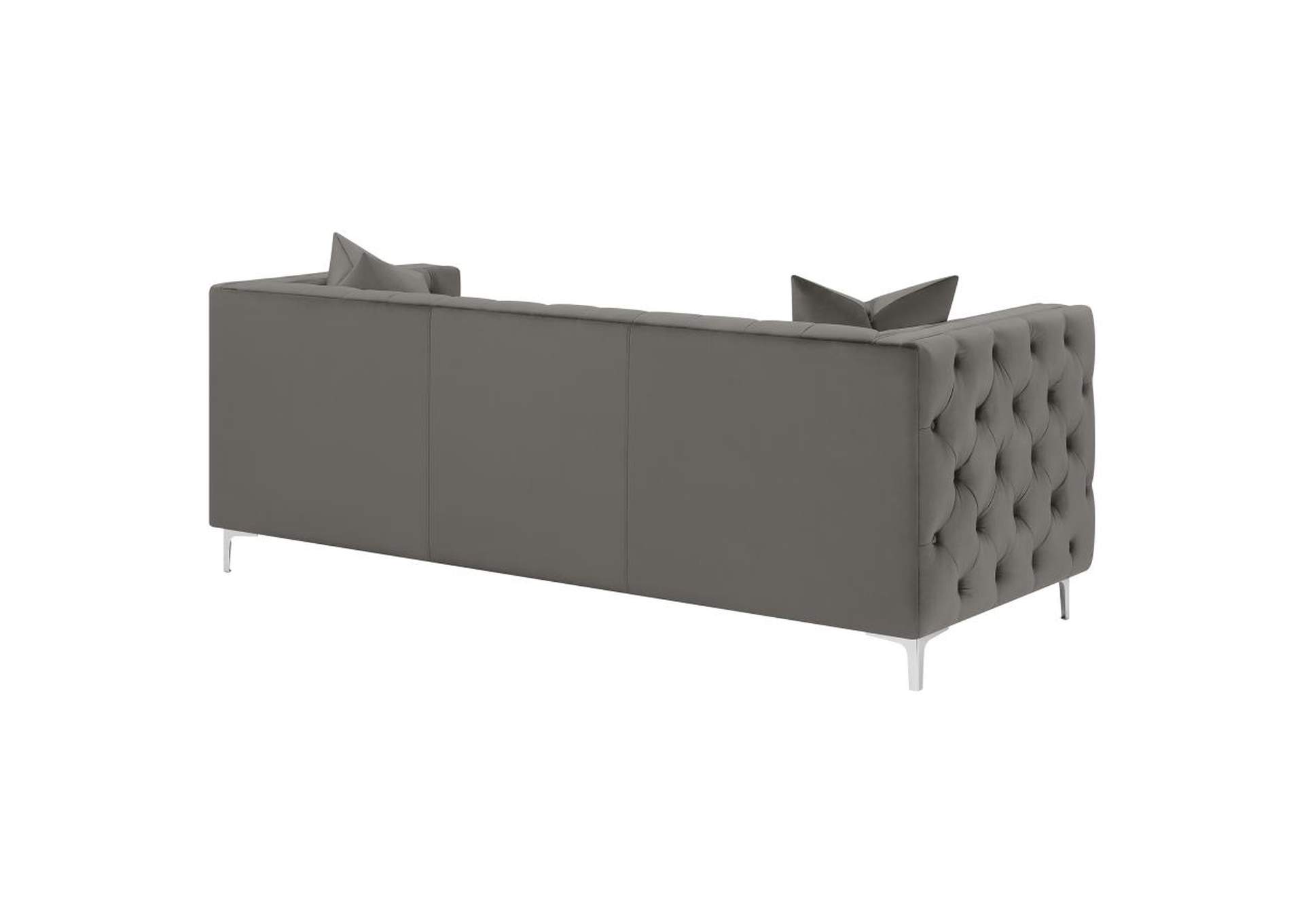 Phoebe Tufted Tuxedo Arms Sofa Urban Bronze,Coaster Furniture