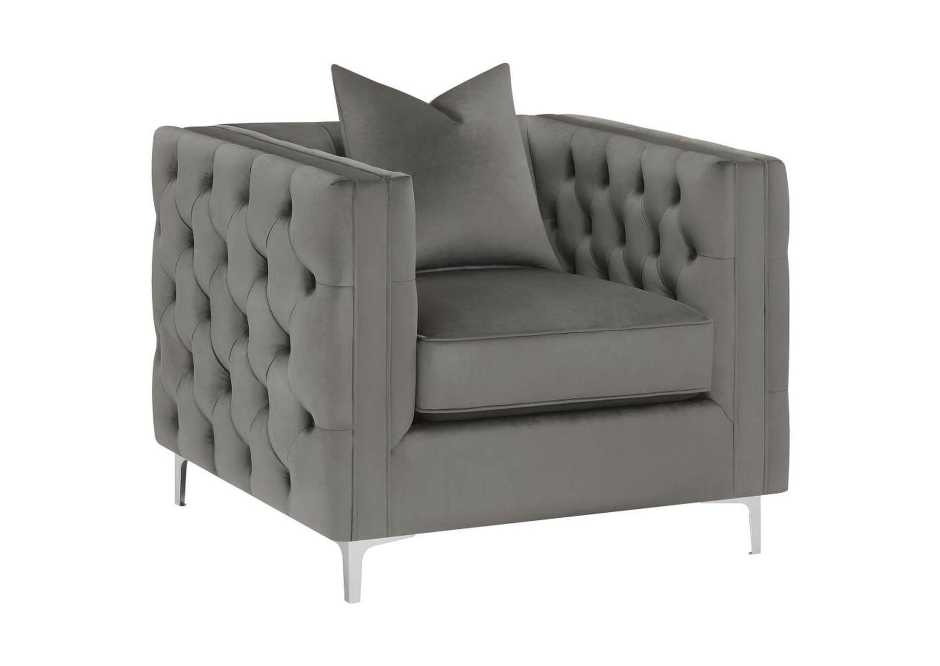 Phoebe Tufted Tuxedo Arms Chair Urban Bronze,Coaster Furniture