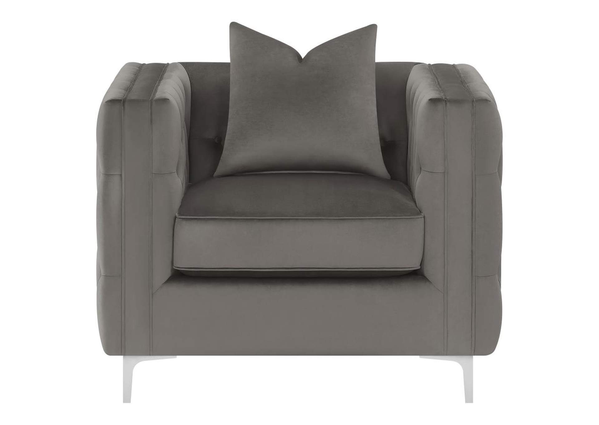 Phoebe Tufted Tuxedo Arms Chair Urban Bronze,Coaster Furniture