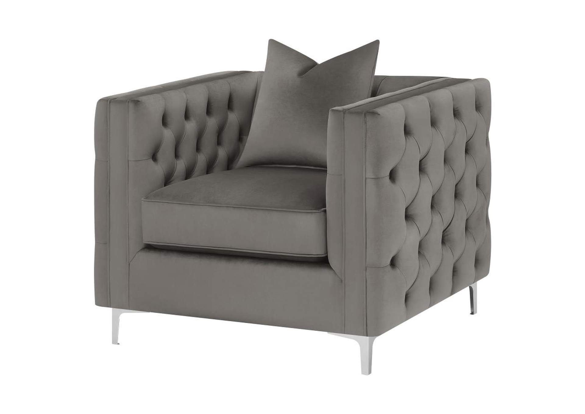 Phoebe Tufted Tuxedo Arms Chair Urban Bronze,Coaster Furniture