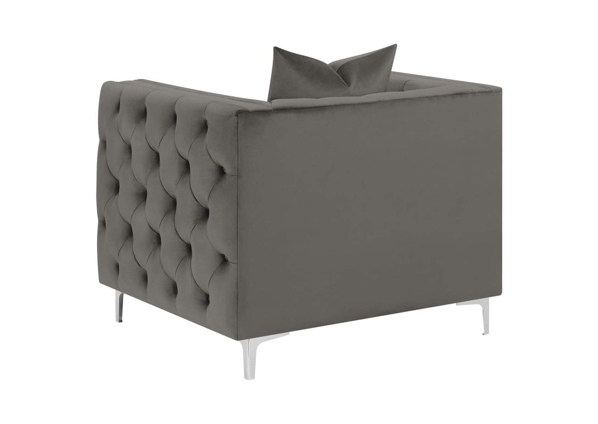 Phoebe Tufted Tuxedo Arms Chair Urban Bronze,Coaster Furniture