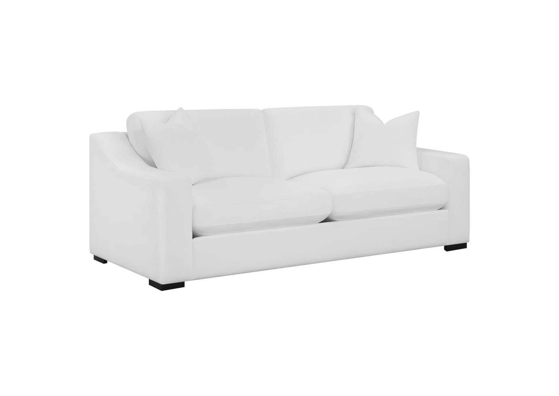 Ashlyn 2 - piece Upholstered Sloped Arms Living Room Set White,Coaster Furniture