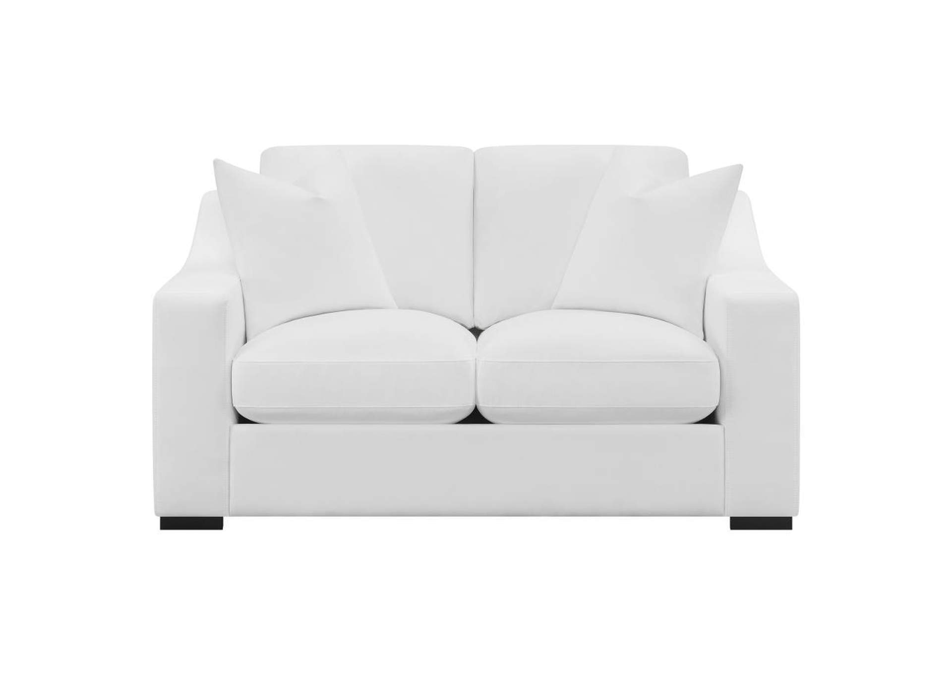 Ashlyn 3 - piece Upholstered Sloped Arms Living Room Set White,Coaster Furniture