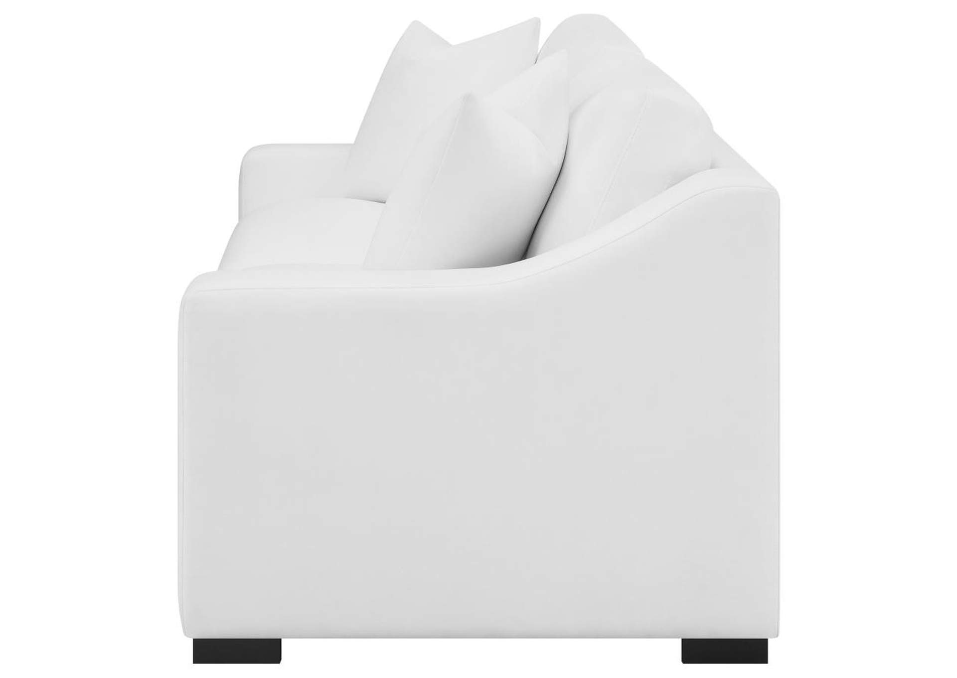 Ashlyn Upholstered Sloped Arms Sofa White,Coaster Furniture