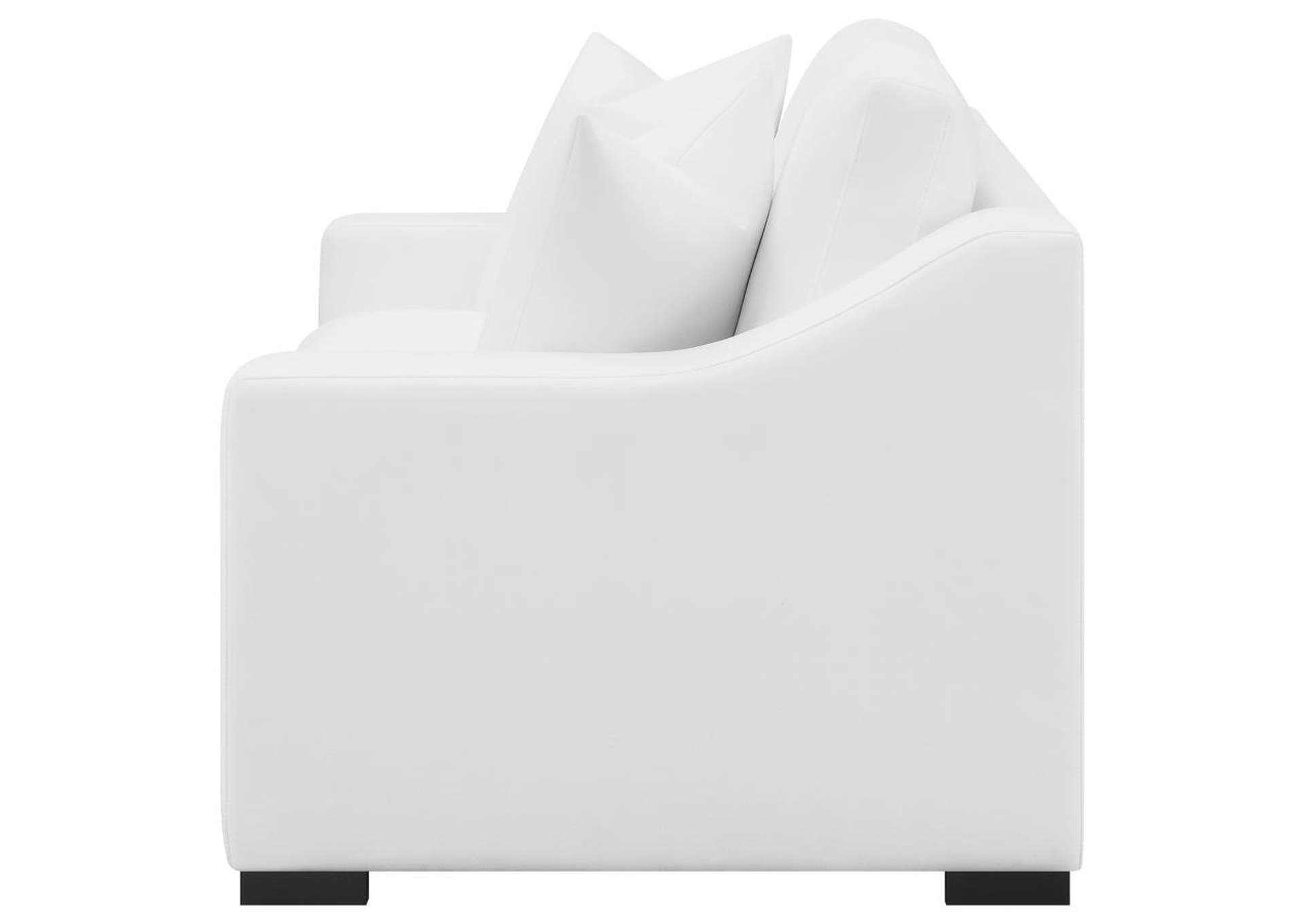 Ashlyn Upholstered Sloped Arms Loveseat White,Coaster Furniture