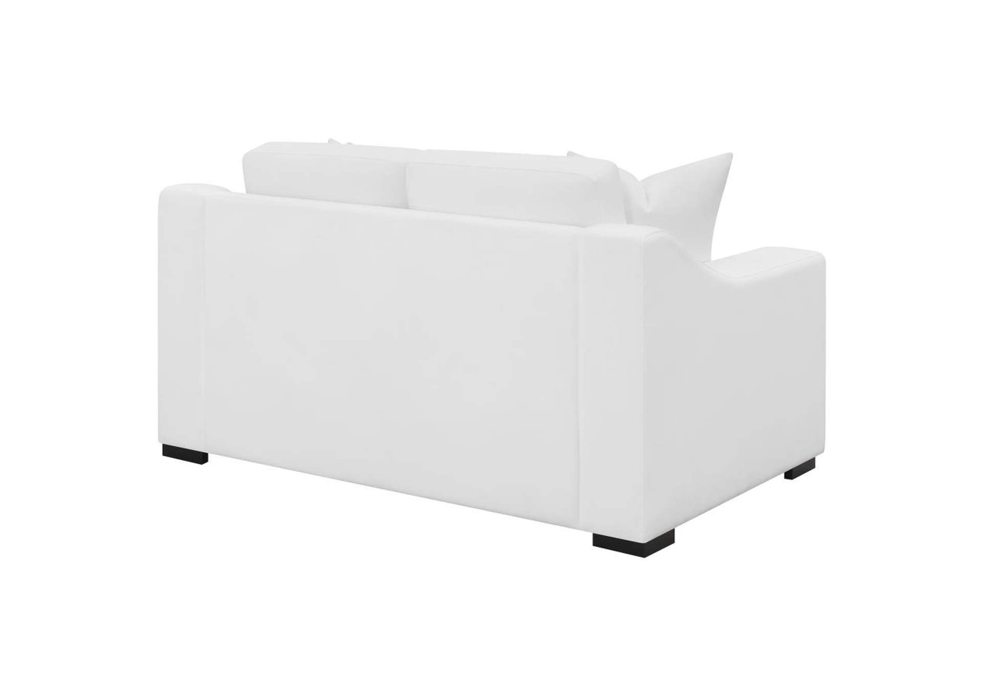 Ashlyn Upholstered Sloped Arms Loveseat White,Coaster Furniture