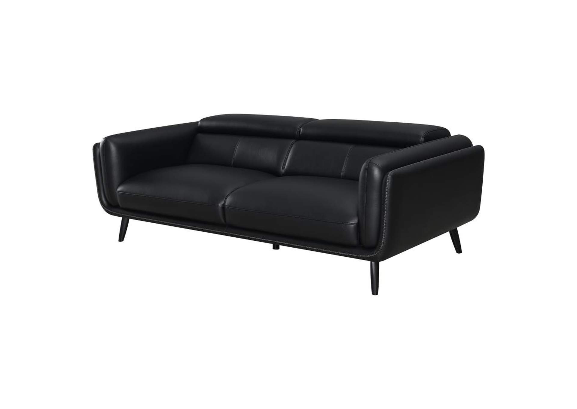 Shania Track Arms Sofa with Tapered Legs Black,Coaster Furniture