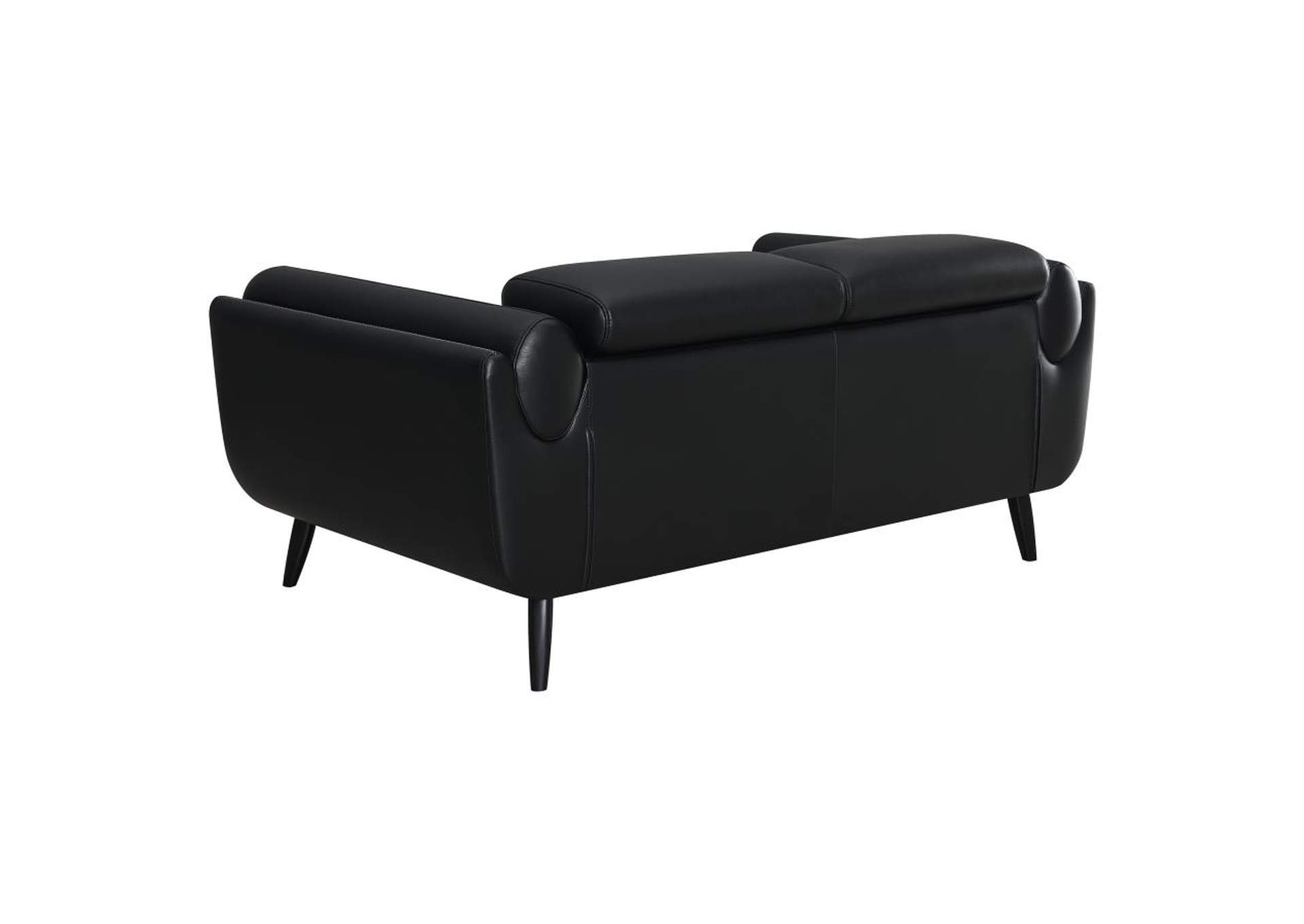 Shania Track Arms Loveseat with Tapered Legs Black,Coaster Furniture