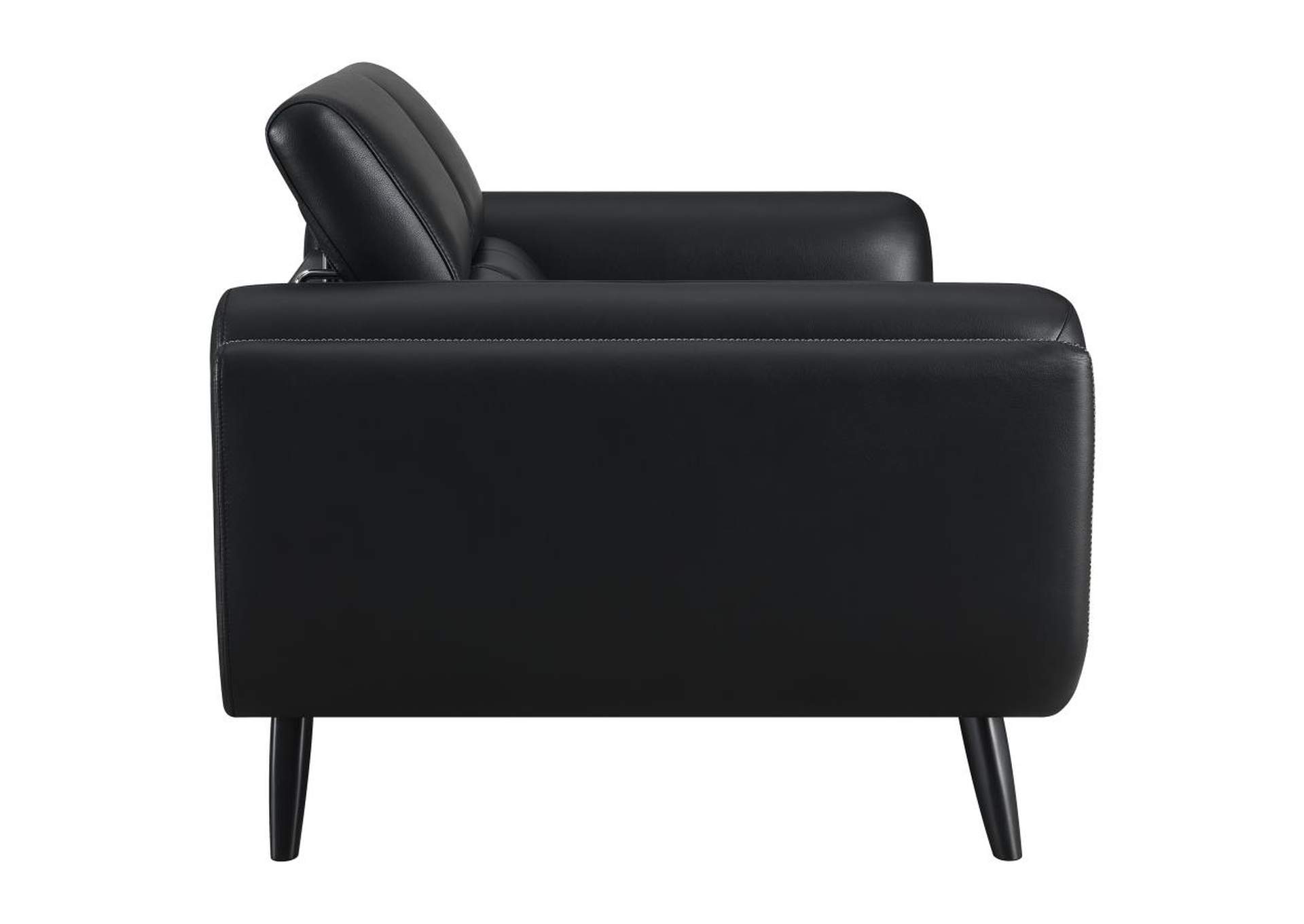 Shania Track Arms Loveseat with Tapered Legs Black,Coaster Furniture