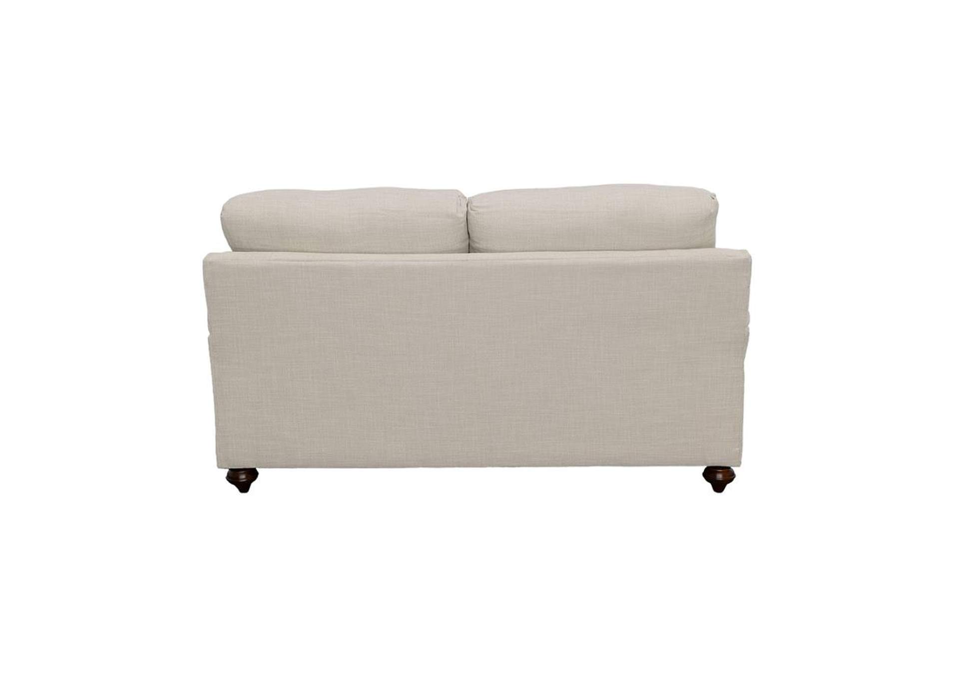 Glenn Recessed Arms Loveseat Light Grey,Coaster Furniture