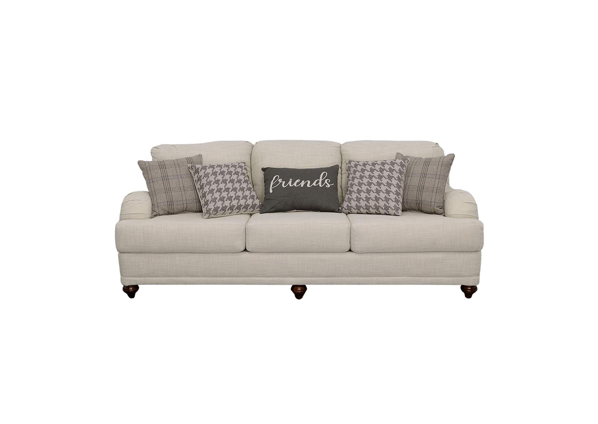 Glenn Cushion Back Sofa Light Grey,Coaster Furniture