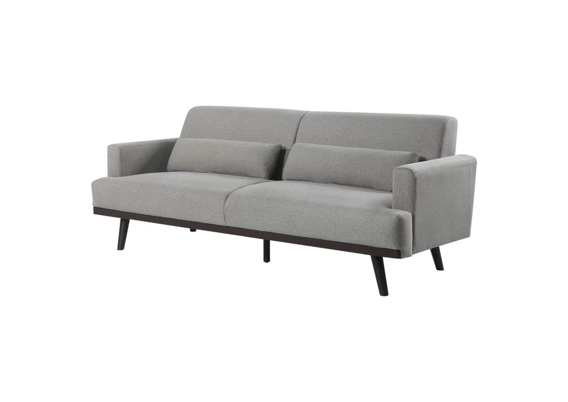 Blake Upholstered Sofa with Track Arms Sharkskin and Dark Brown,Coaster Furniture