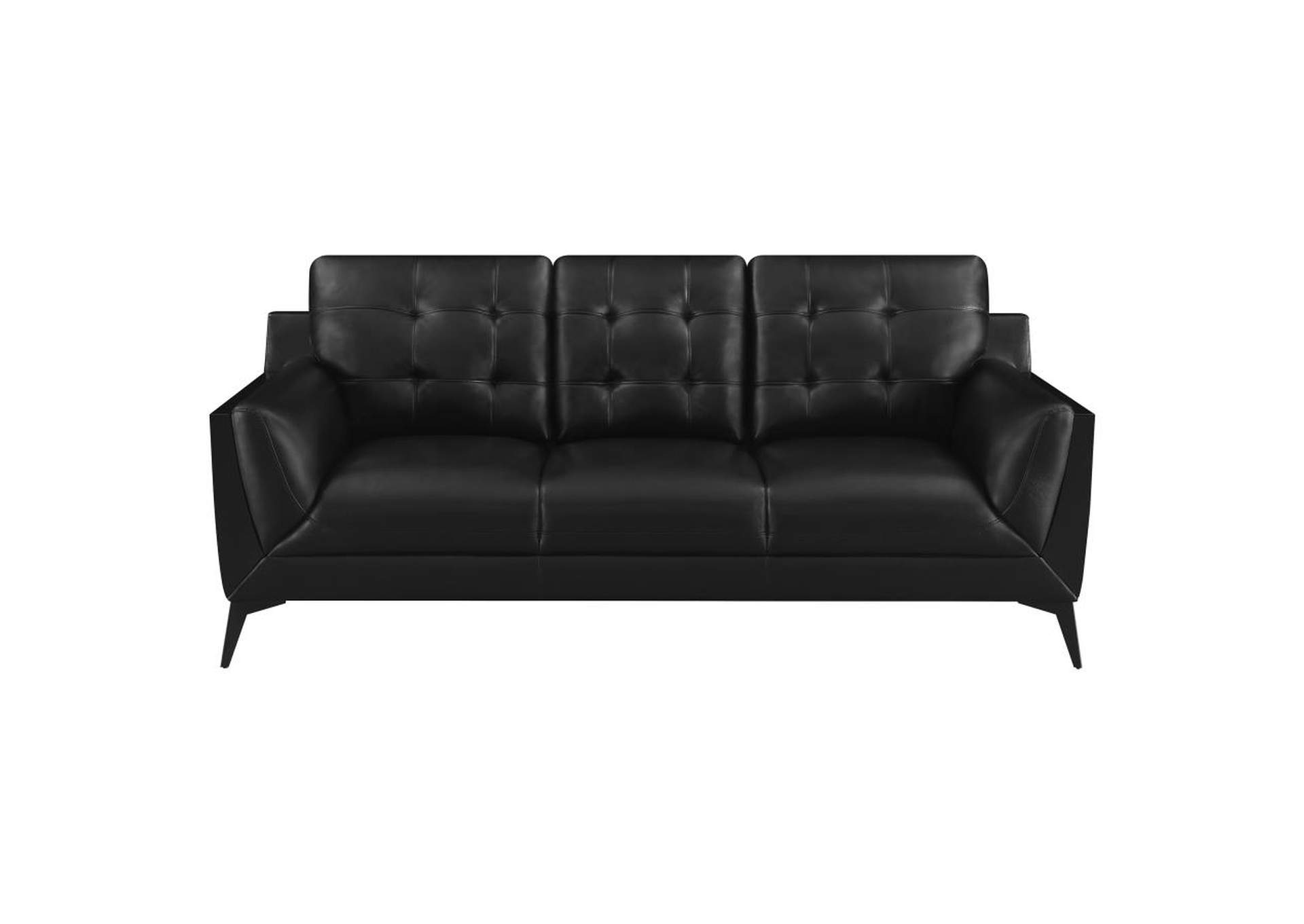 Moira Upholstered Tufted Living Room Set with Track Arms Black,Coaster Furniture