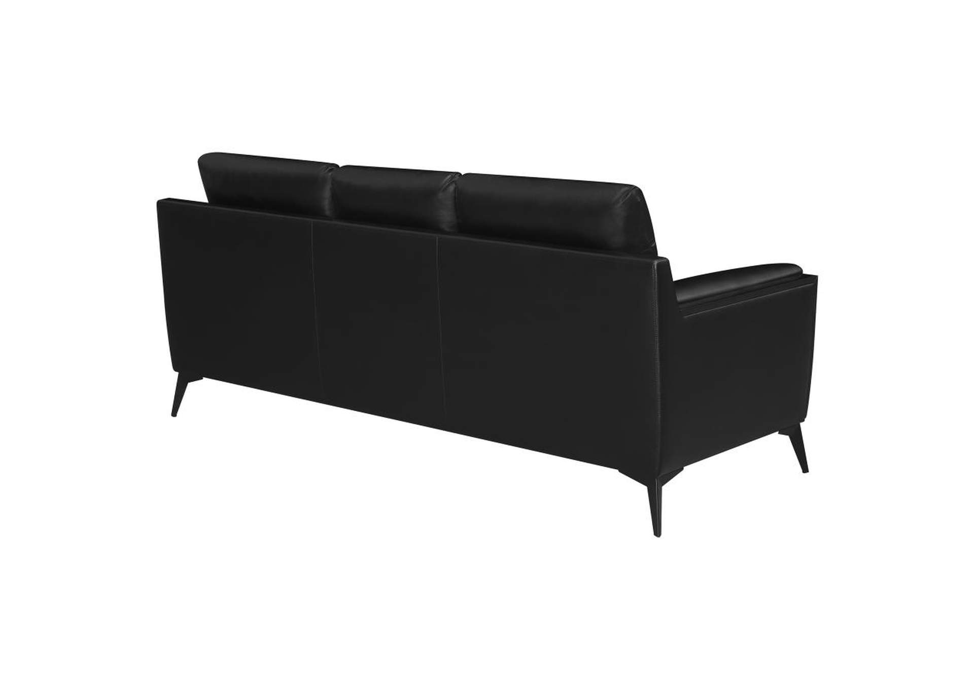 Moira Upholstered Tufted Sofa with Track Arms Black,Coaster Furniture