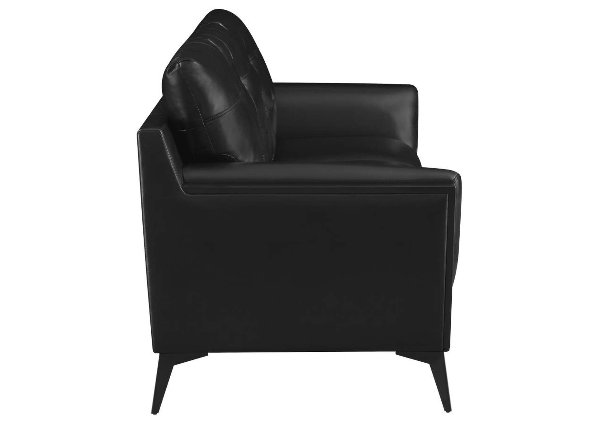 Moira Upholstered Tufted Sofa with Track Arms Black,Coaster Furniture