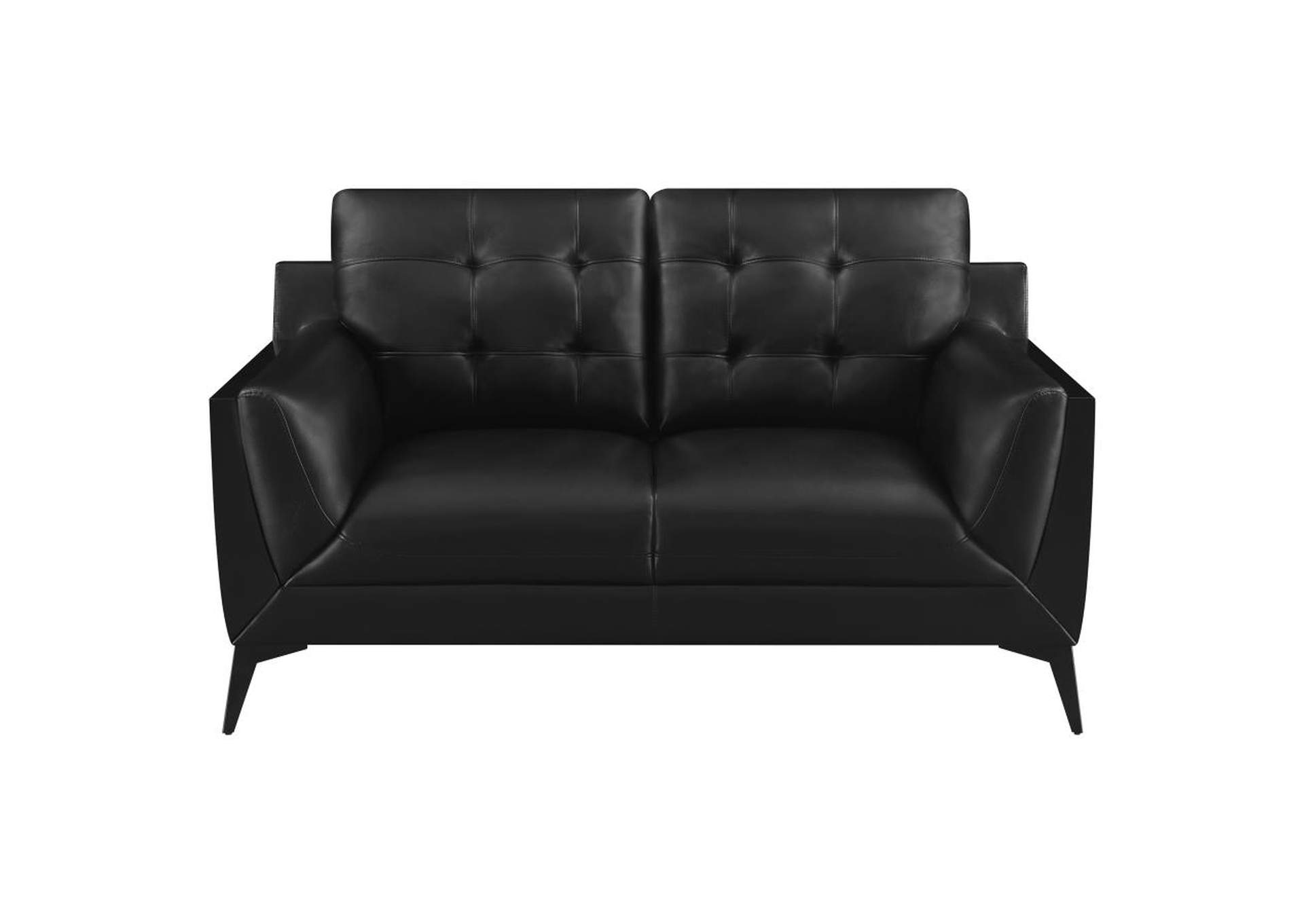 Moira Upholstered Tufted Loveseat with Track Arms Black,Coaster Furniture